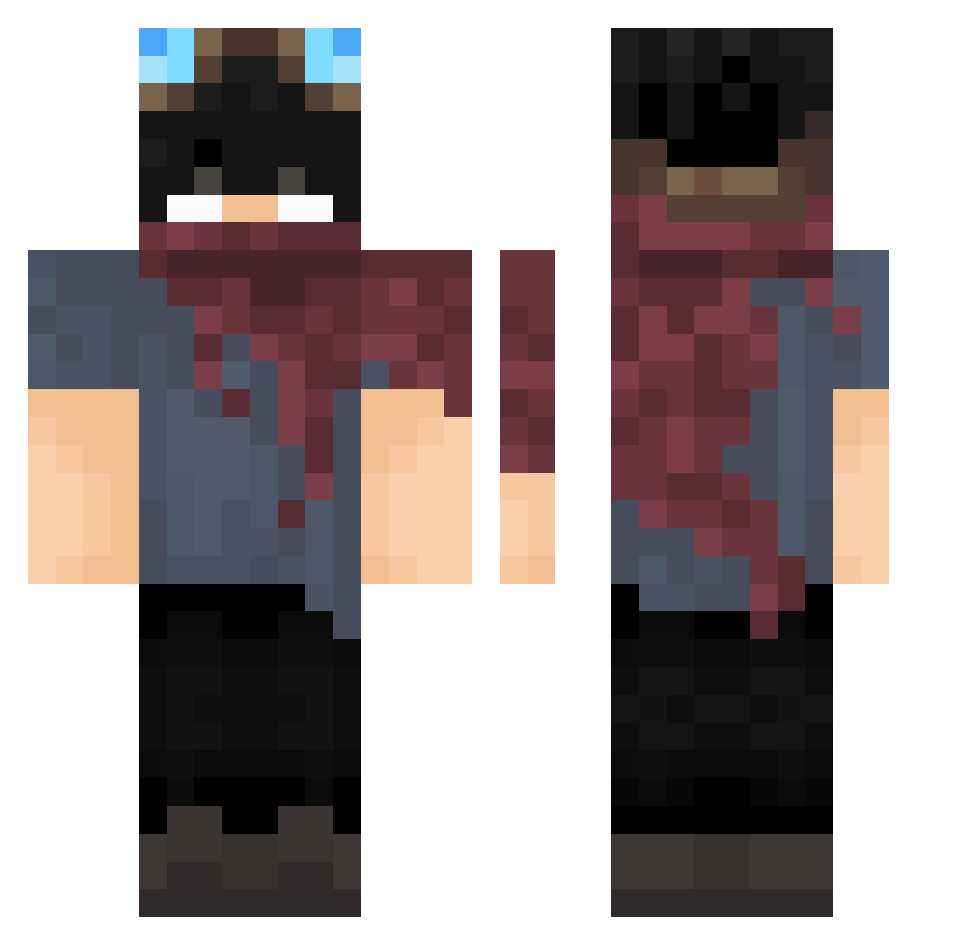 raksO0__ Minecraft skin, front and back view