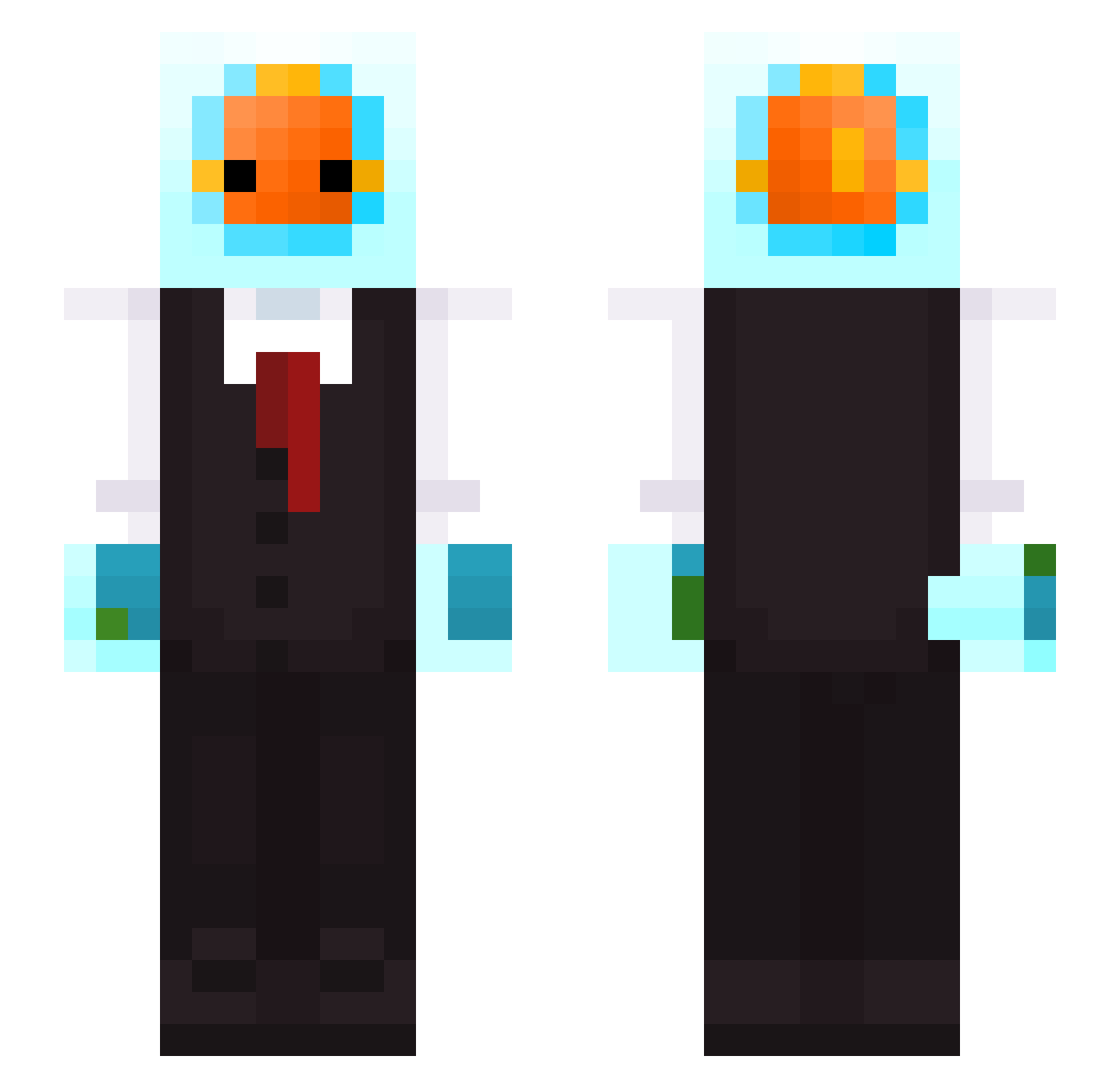 p4rke Minecraft skin, front and back view