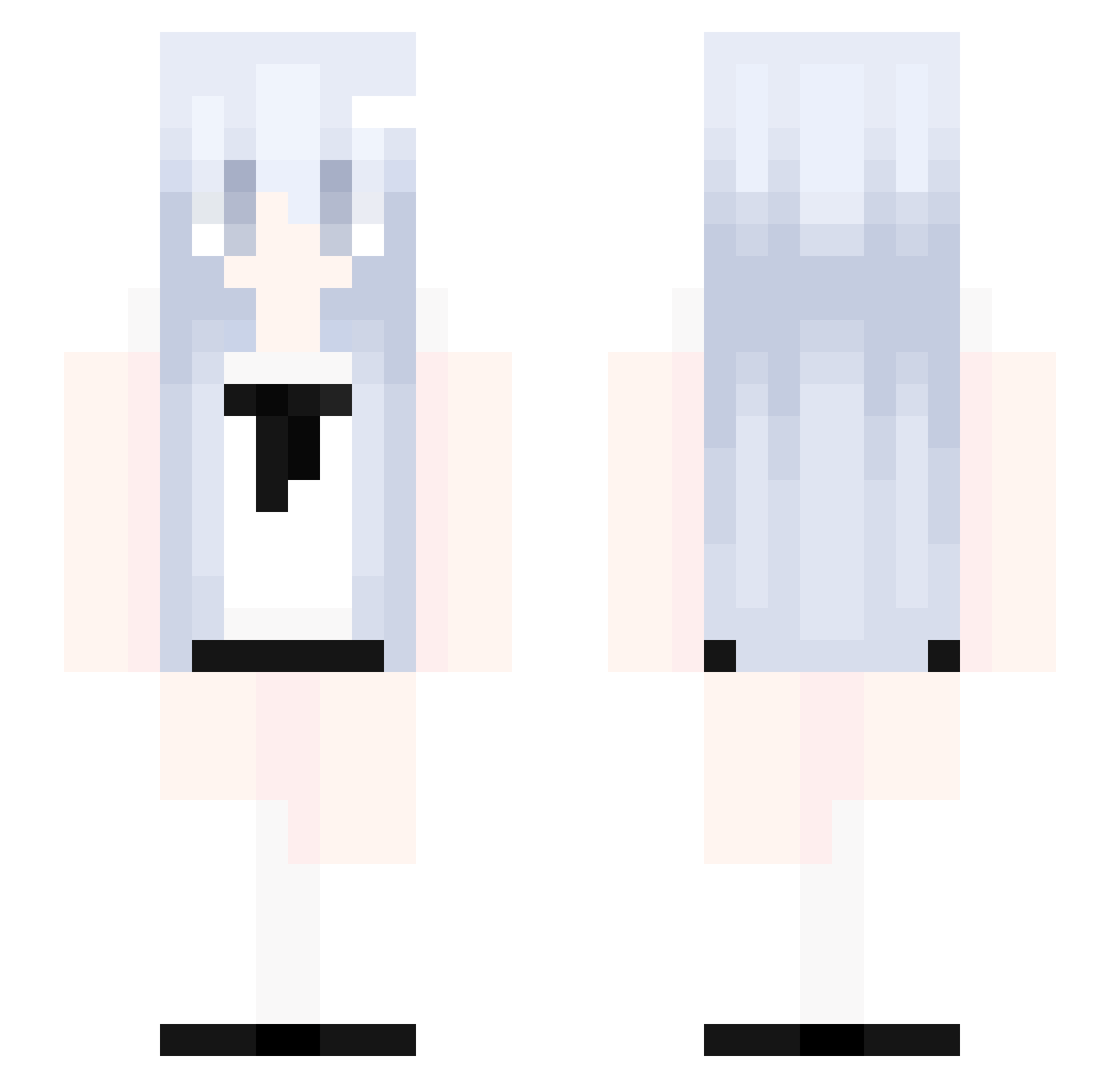 xcevt Minecraft skin, front and back view