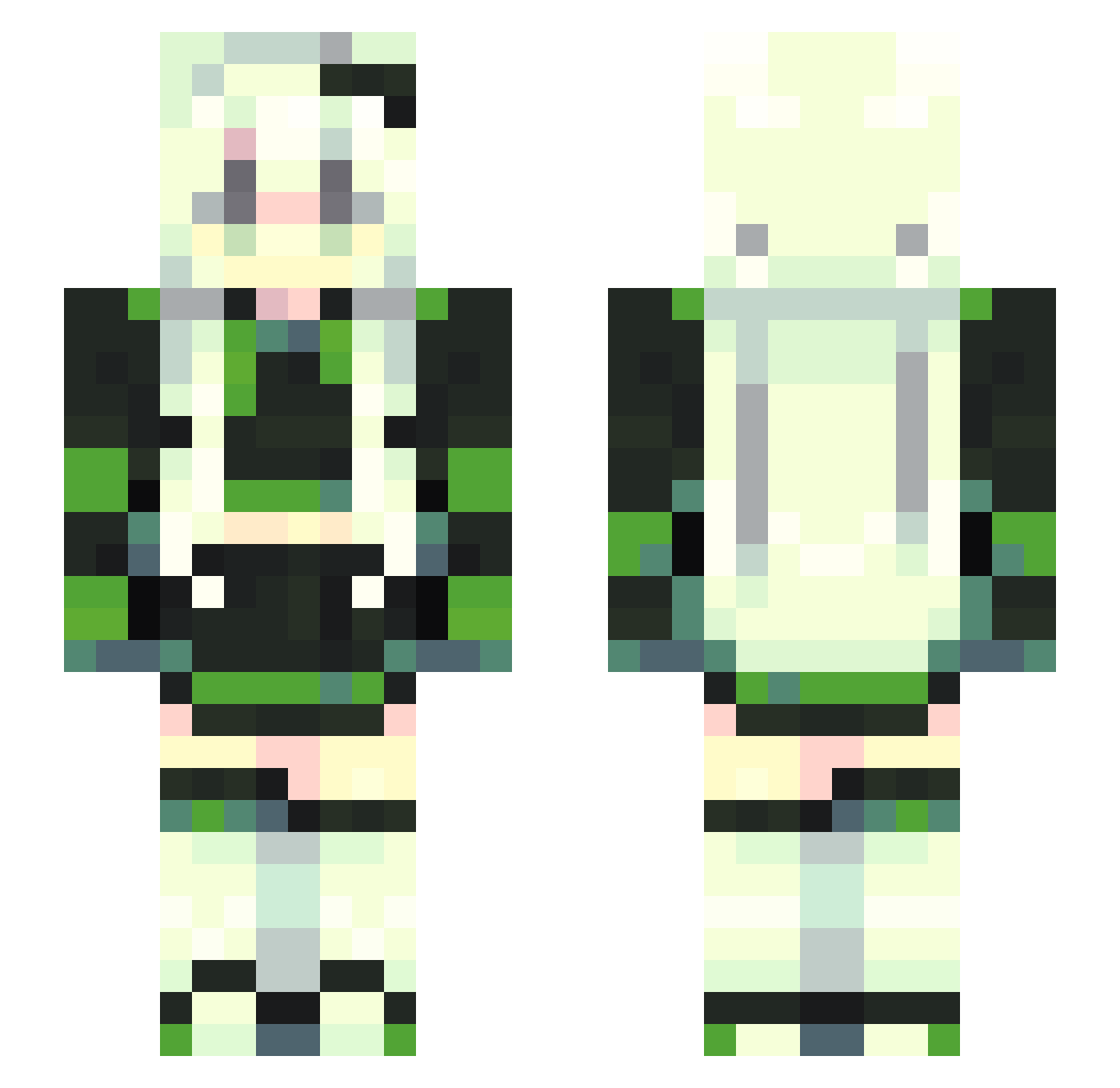 xaailis Minecraft skin, front and back view