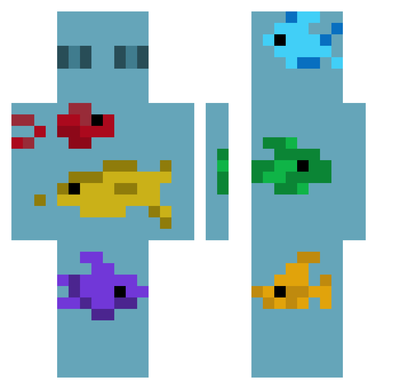 Swum Minecraft skin, front and back view