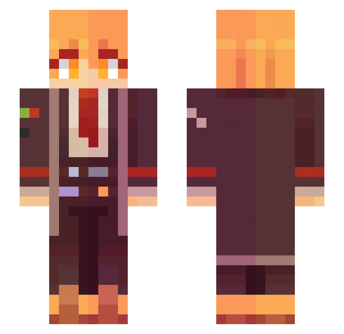 bqkana Minecraft skin, front and back view