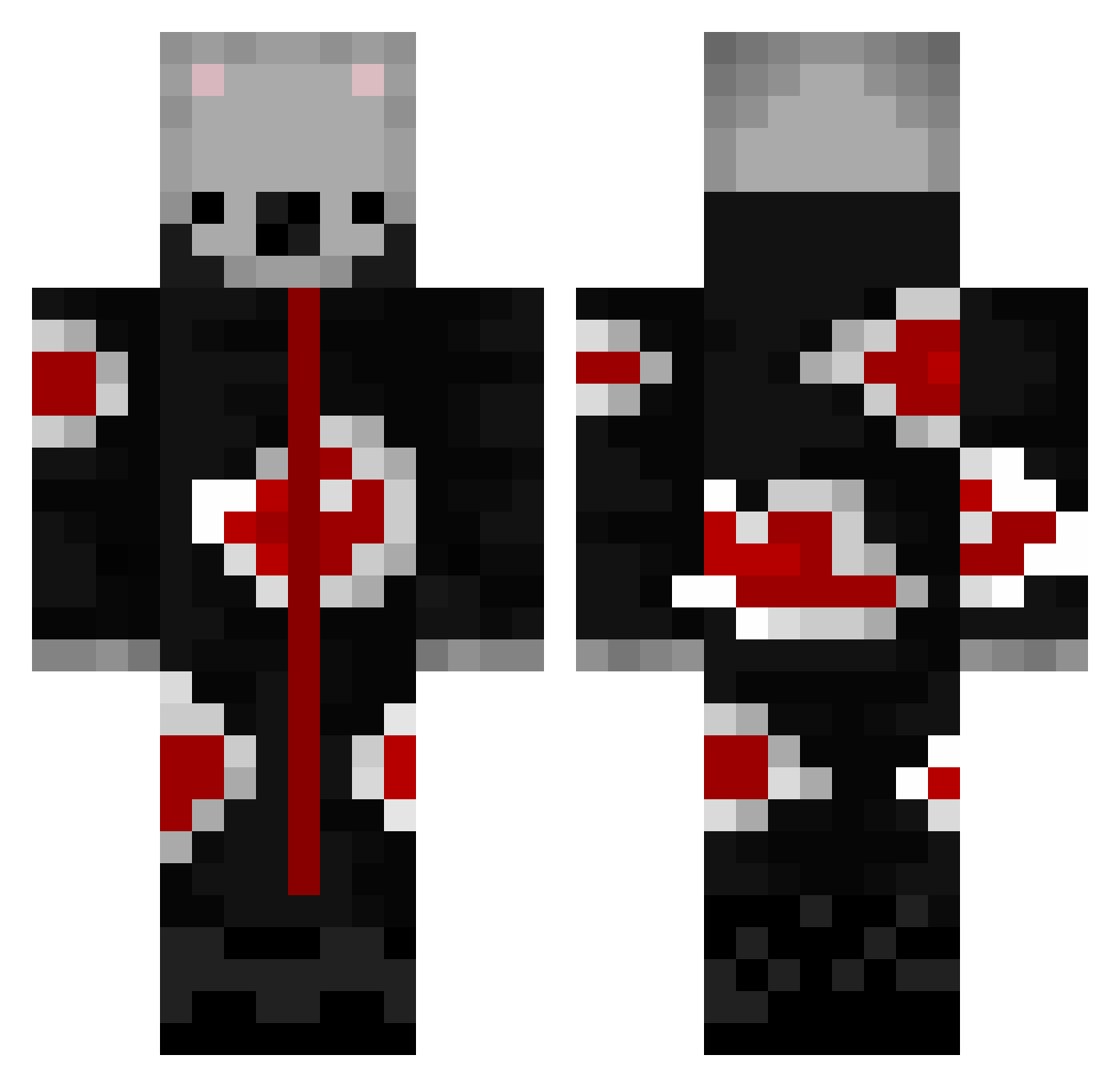 _9sa Minecraft skin, front and back view
