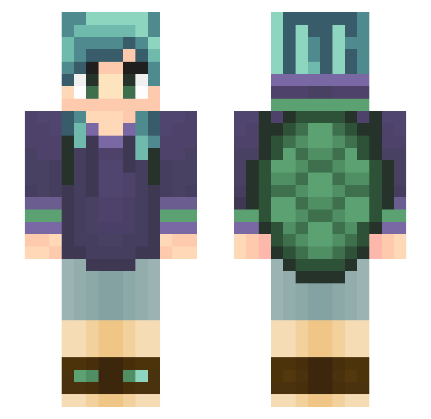 Rember158 Minecraft skin, front and back view