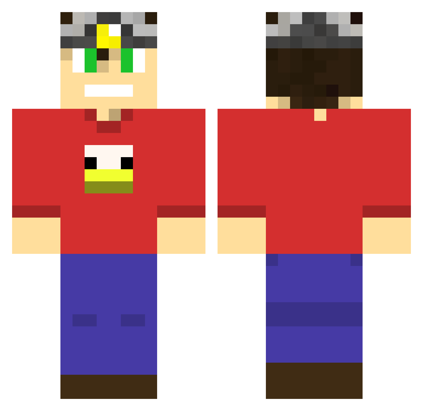 BlxckoutZ Minecraft skin, front and back view
