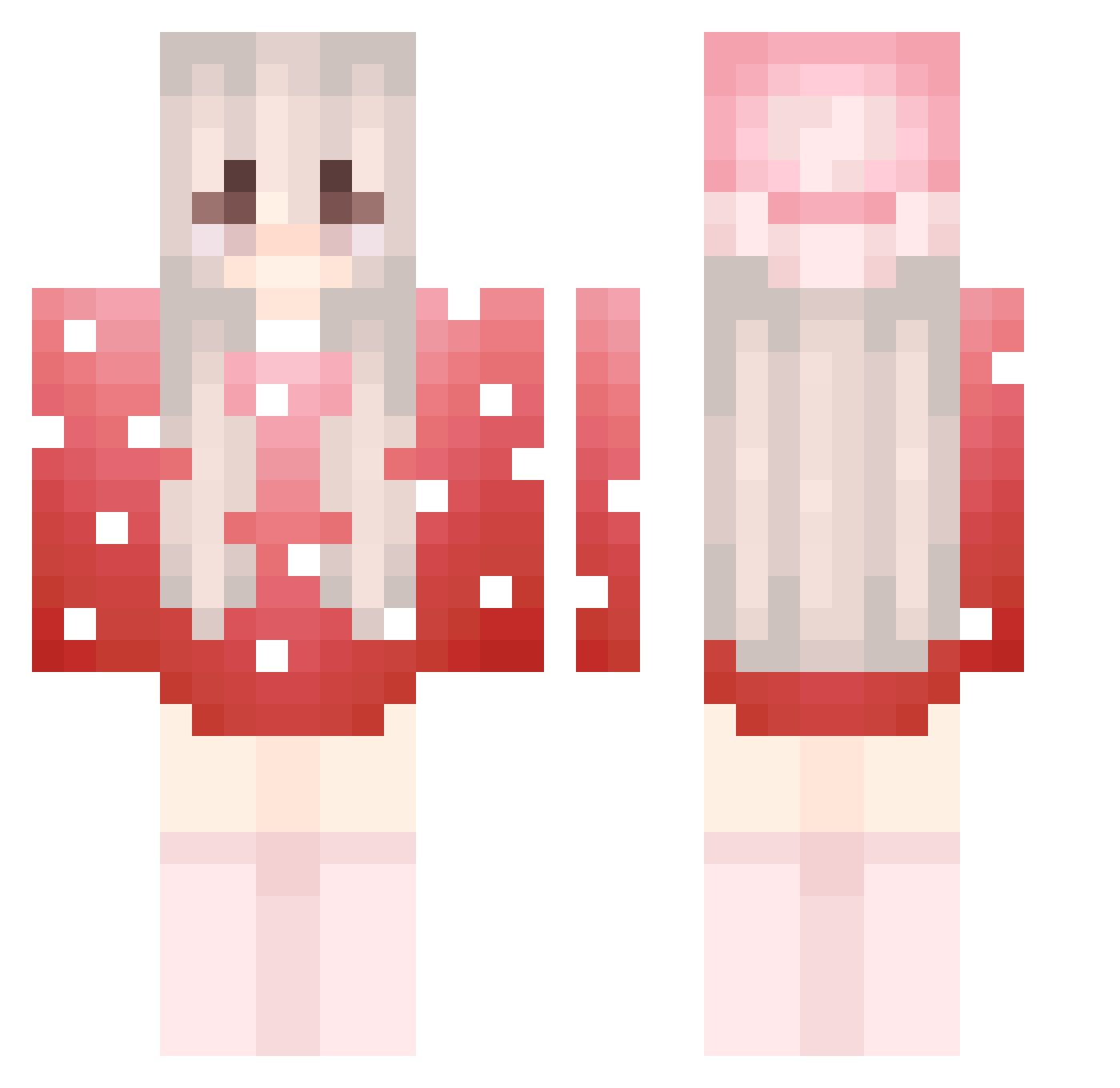 MarlowGlazer Minecraft skin, front and back view