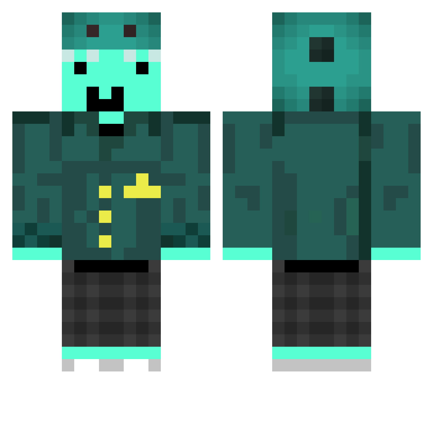 dawaishere Minecraft skin, front and back view