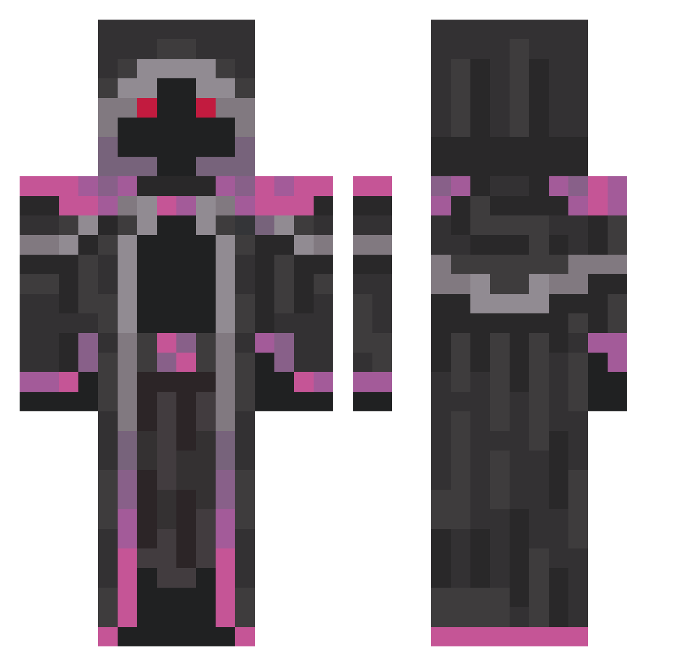 _Mlynarz Minecraft skin, front and back view