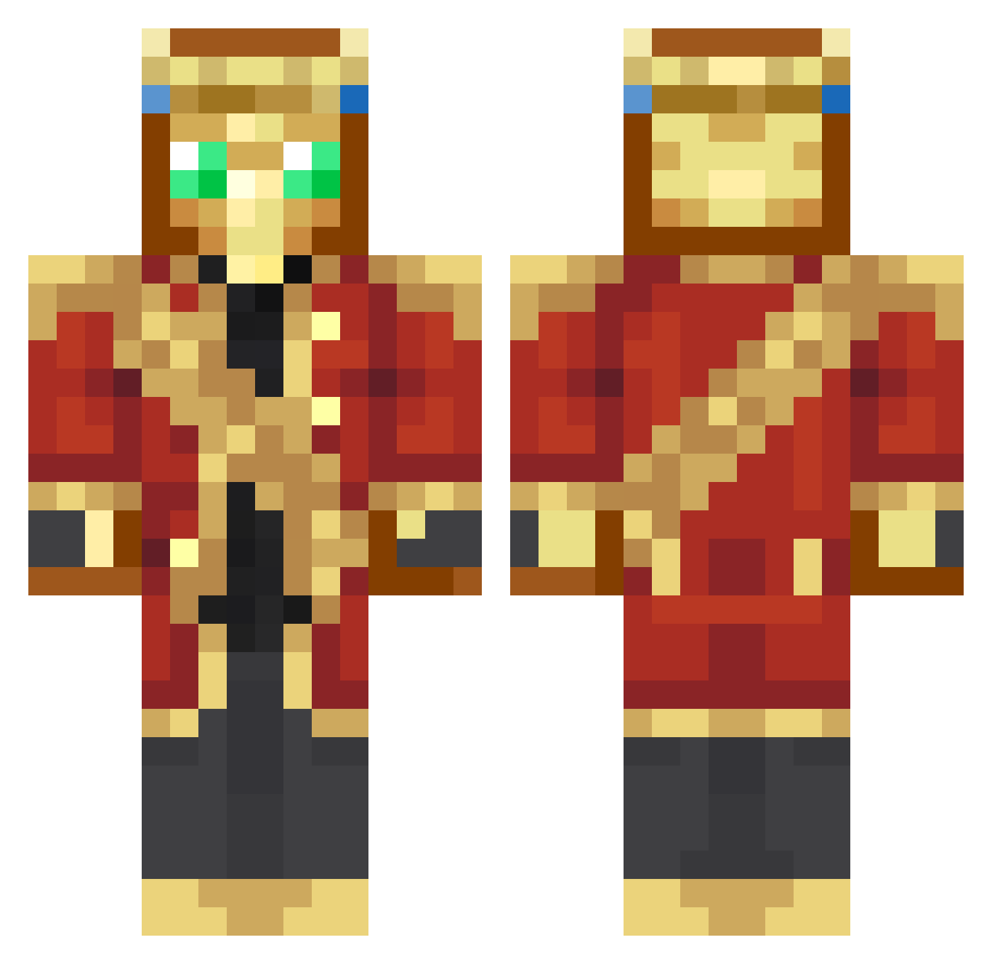 Koper15 Minecraft skin, front and back view