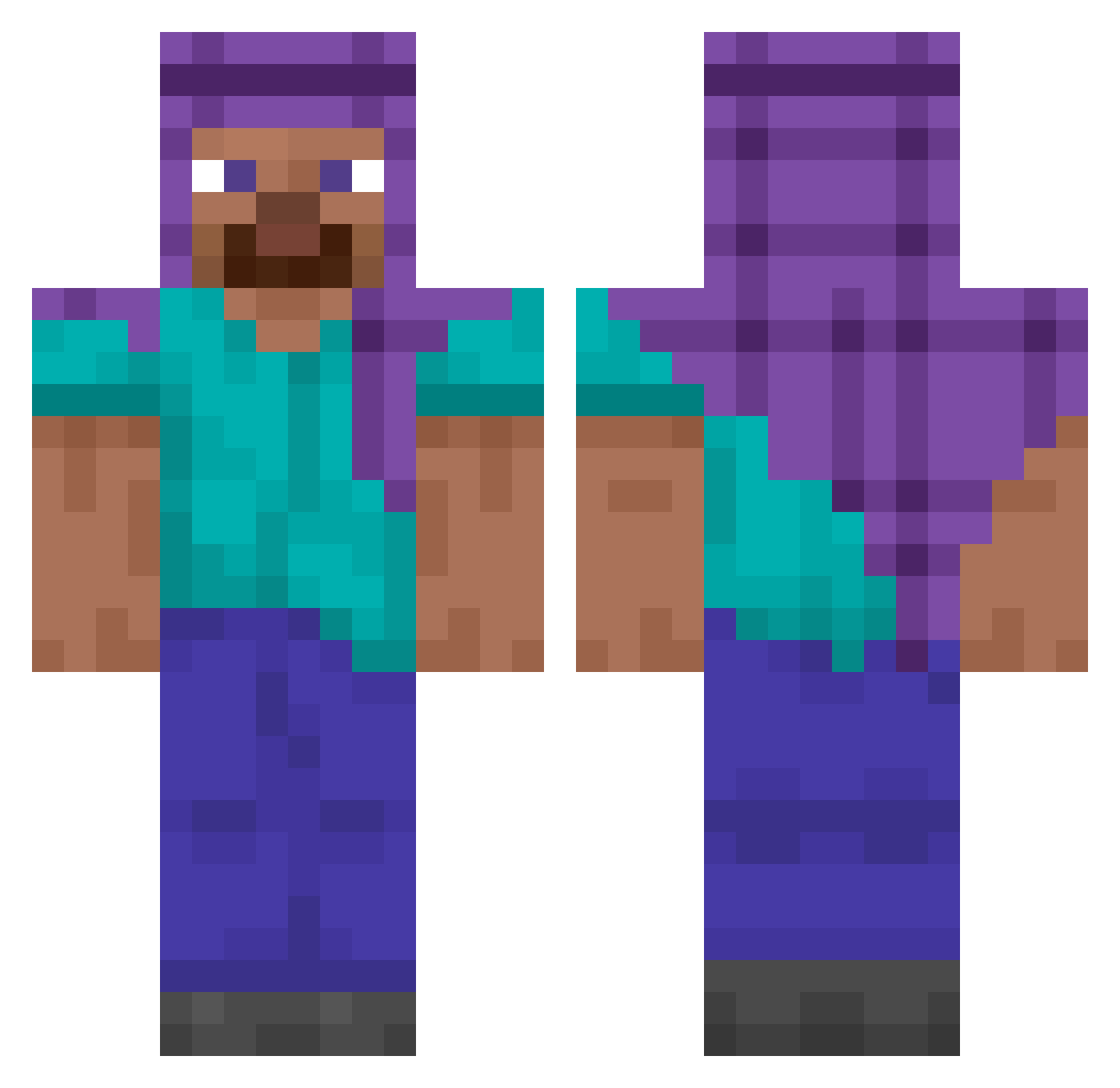 Mannix3 Minecraft skin, front and back view