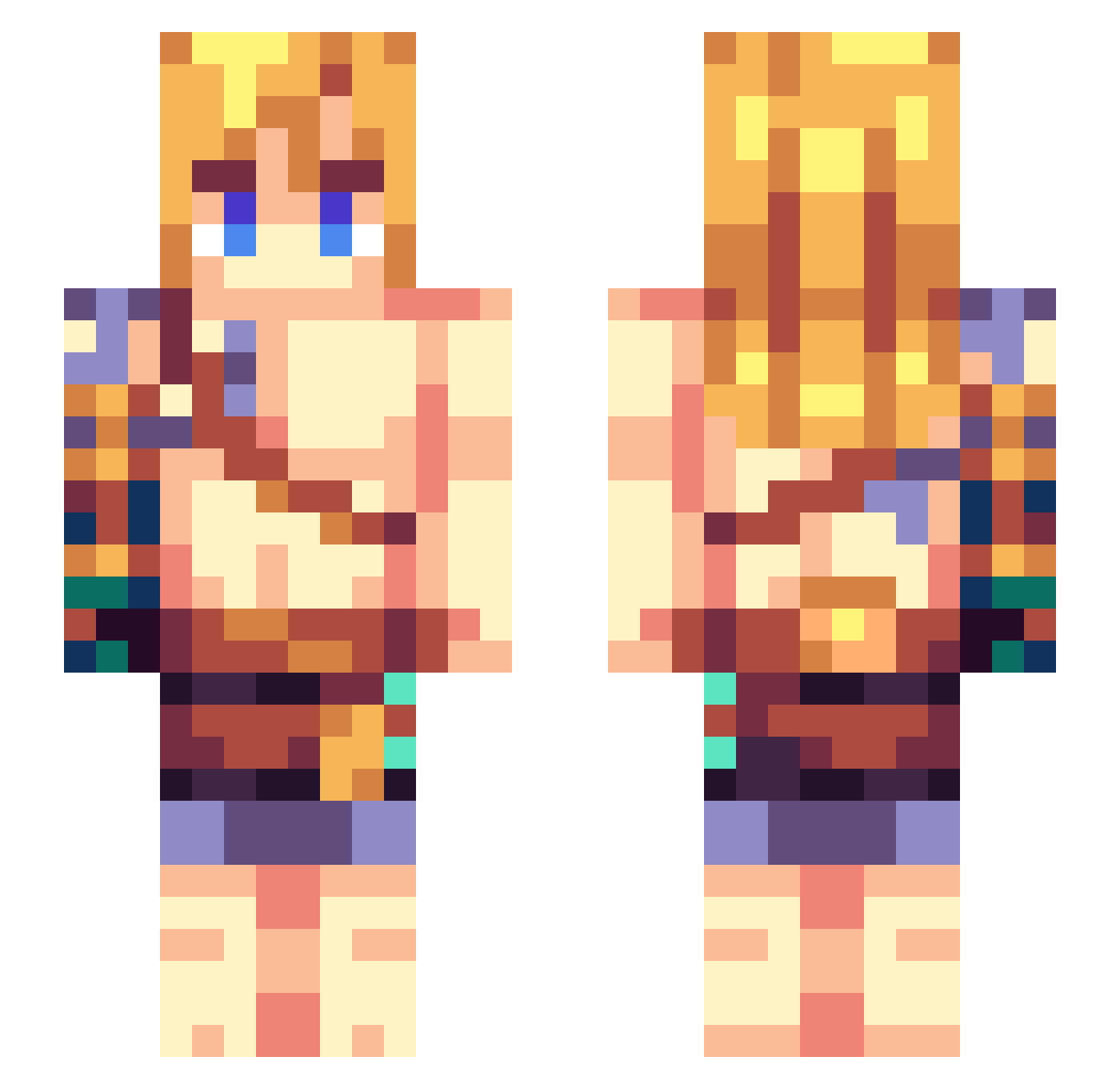 Astral_Moon Minecraft skin, front and back view