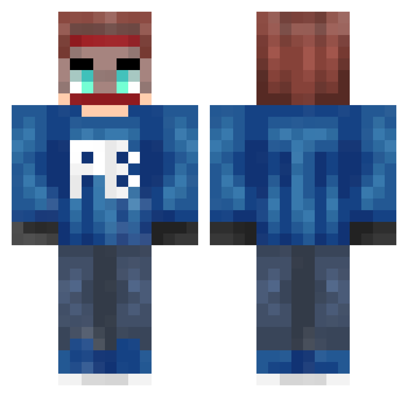 PBPlays_ Minecraft skin, front and back view