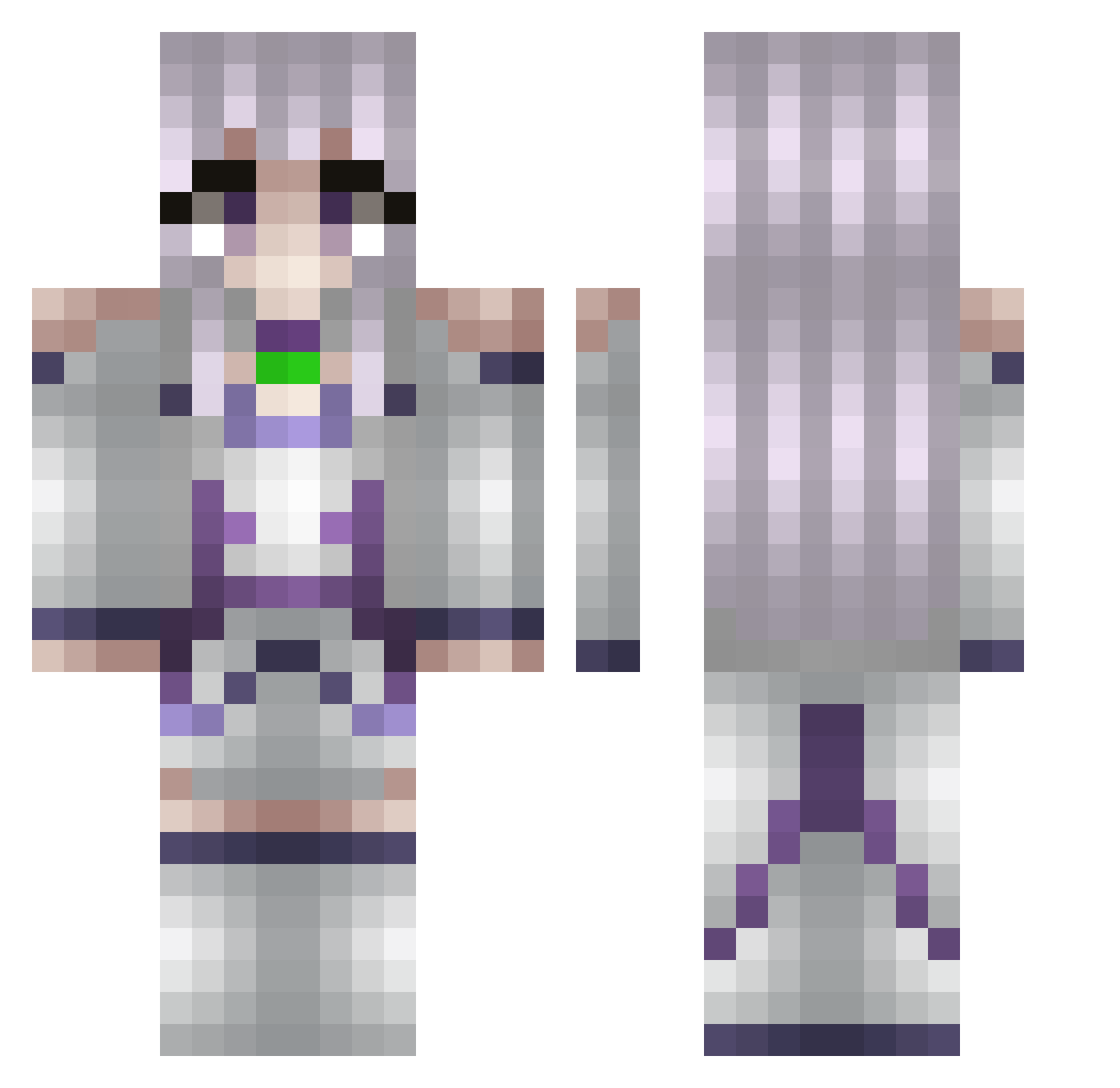 Mikonosu_ Minecraft skin, front and back view