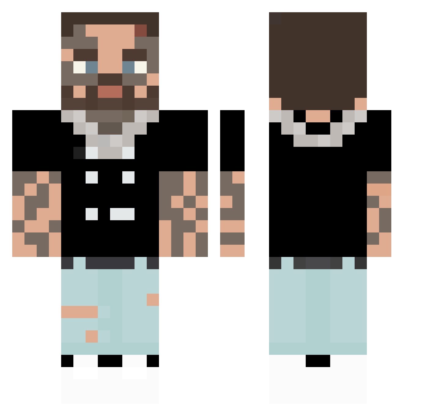 mostpalone9 Minecraft skin, front and back view