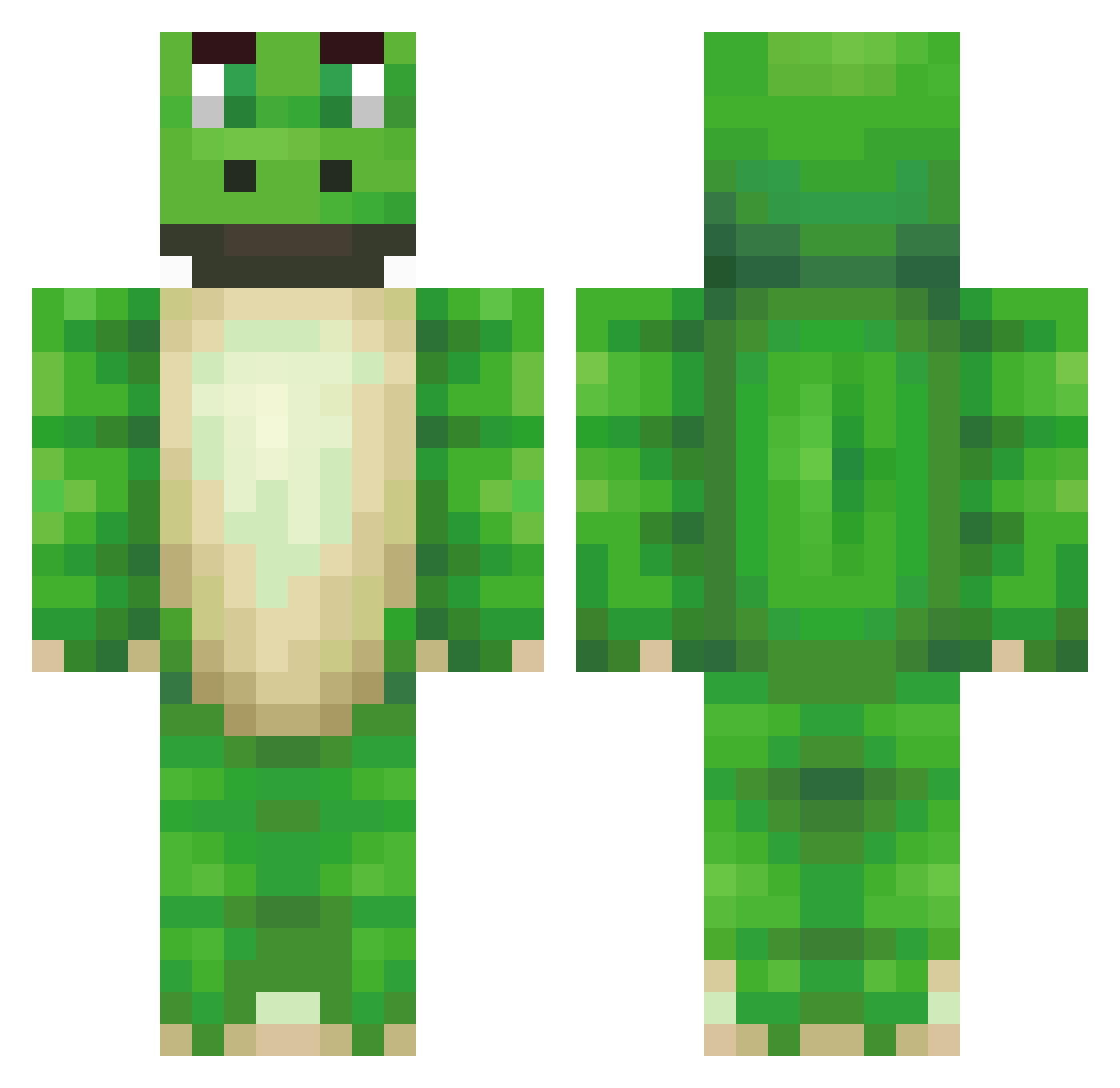 LezardHurlant Minecraft skin, front and back view