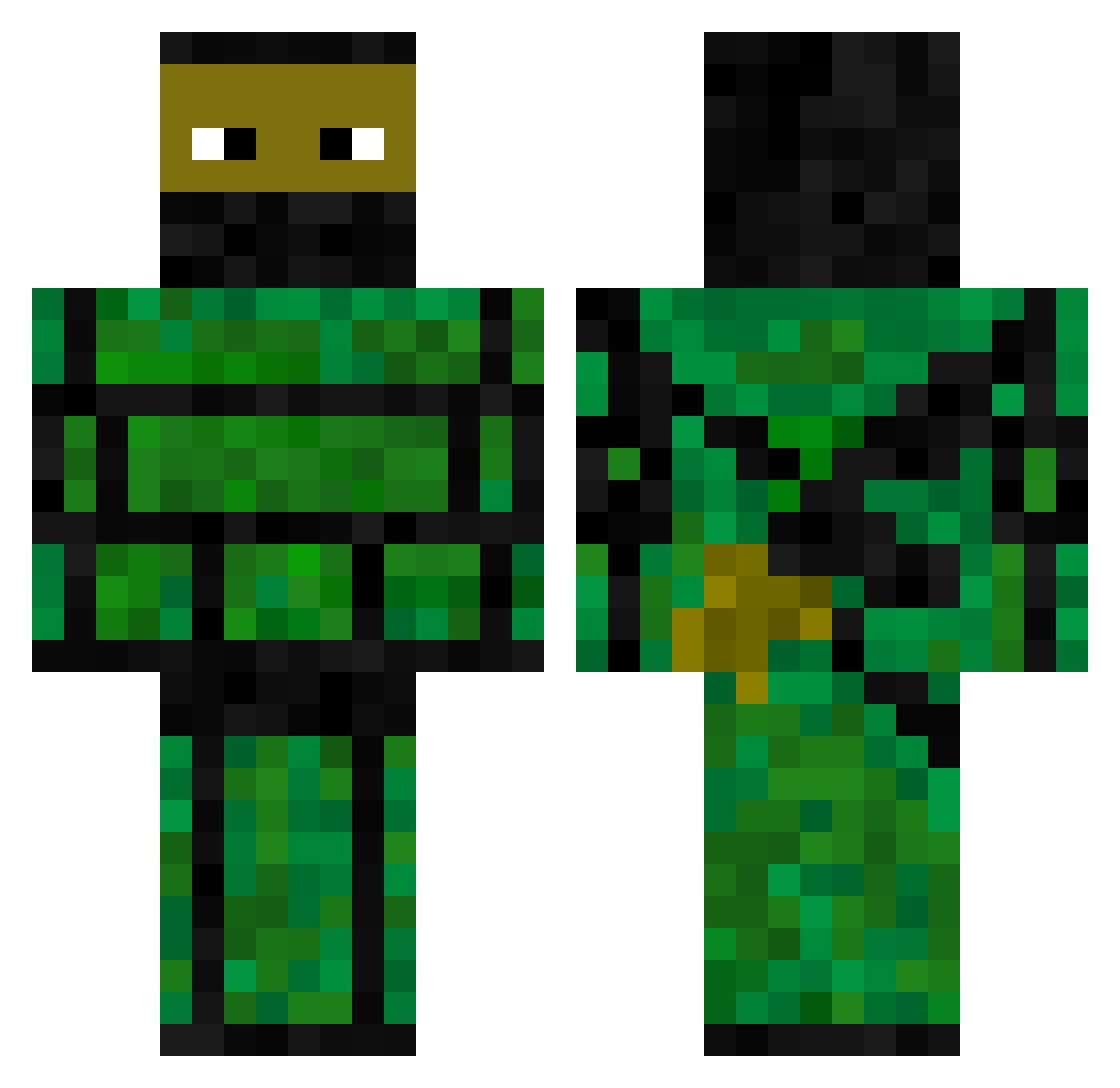 BillzYouTube Minecraft skin, front and back view