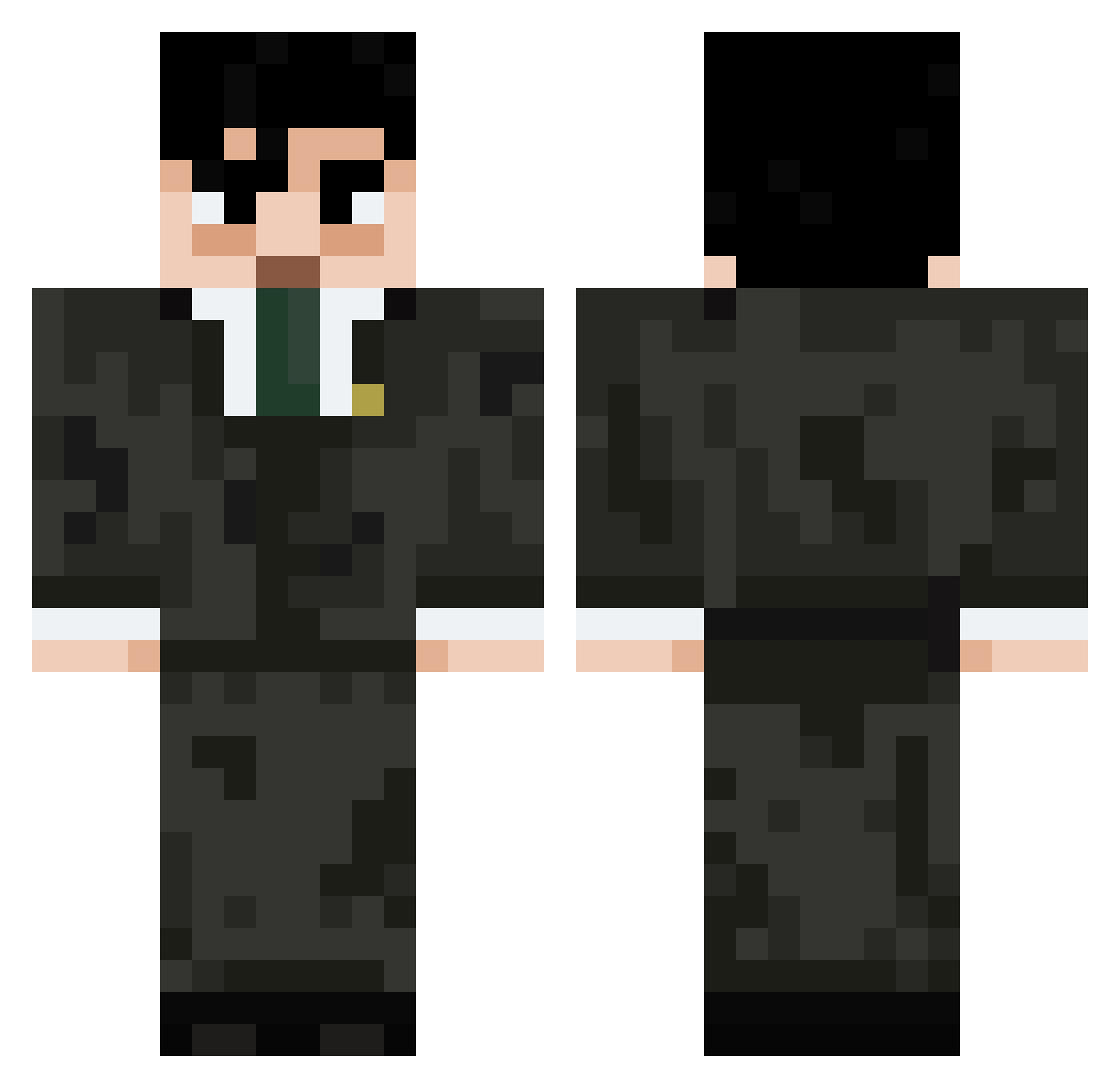 Mechanoid_ Minecraft skin, front and back view