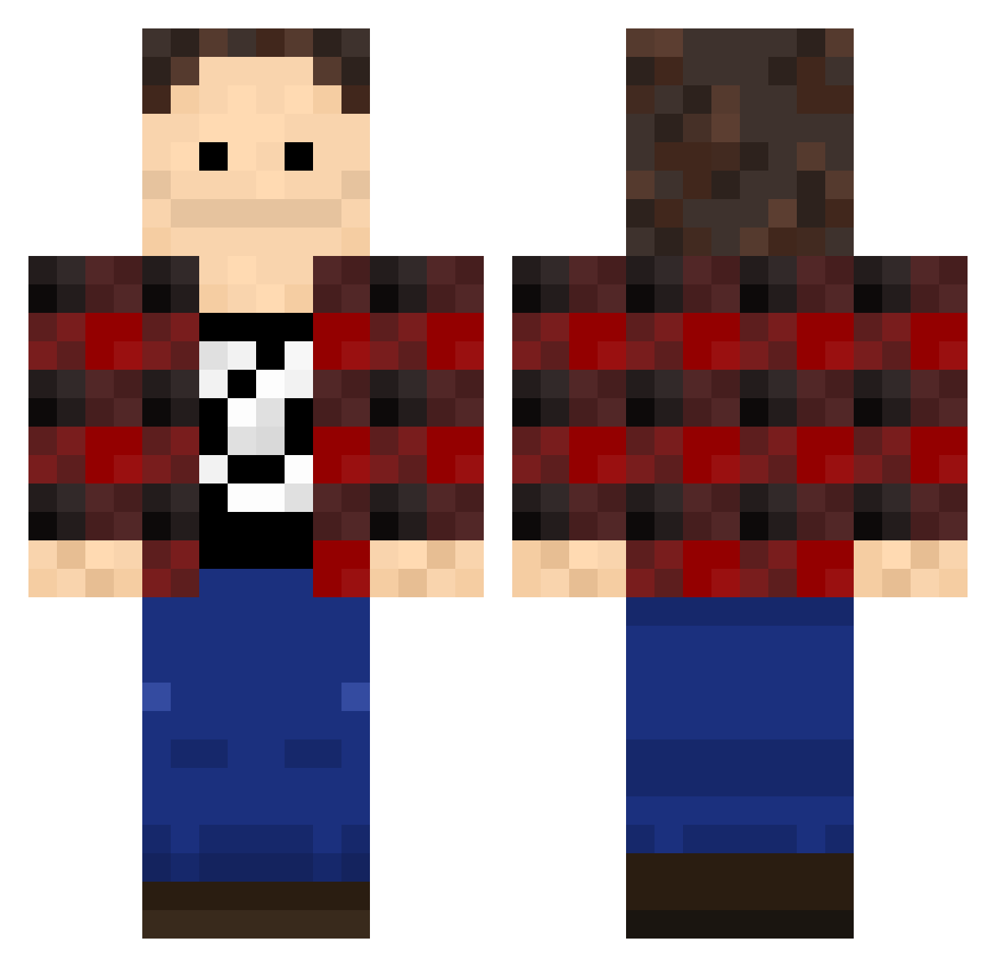 Mordeev Minecraft skin, front and back view