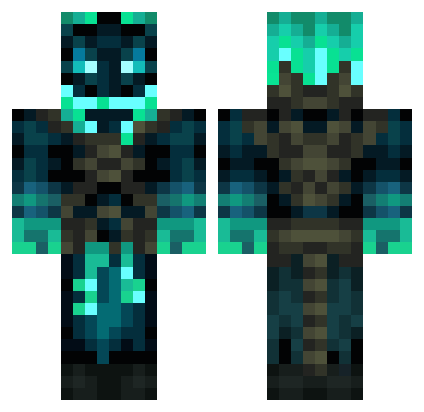 Aswarlg Minecraft skin, front and back view
