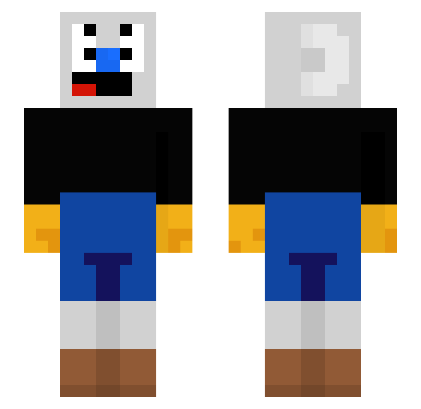 SzusyBaka Minecraft skin, front and back view