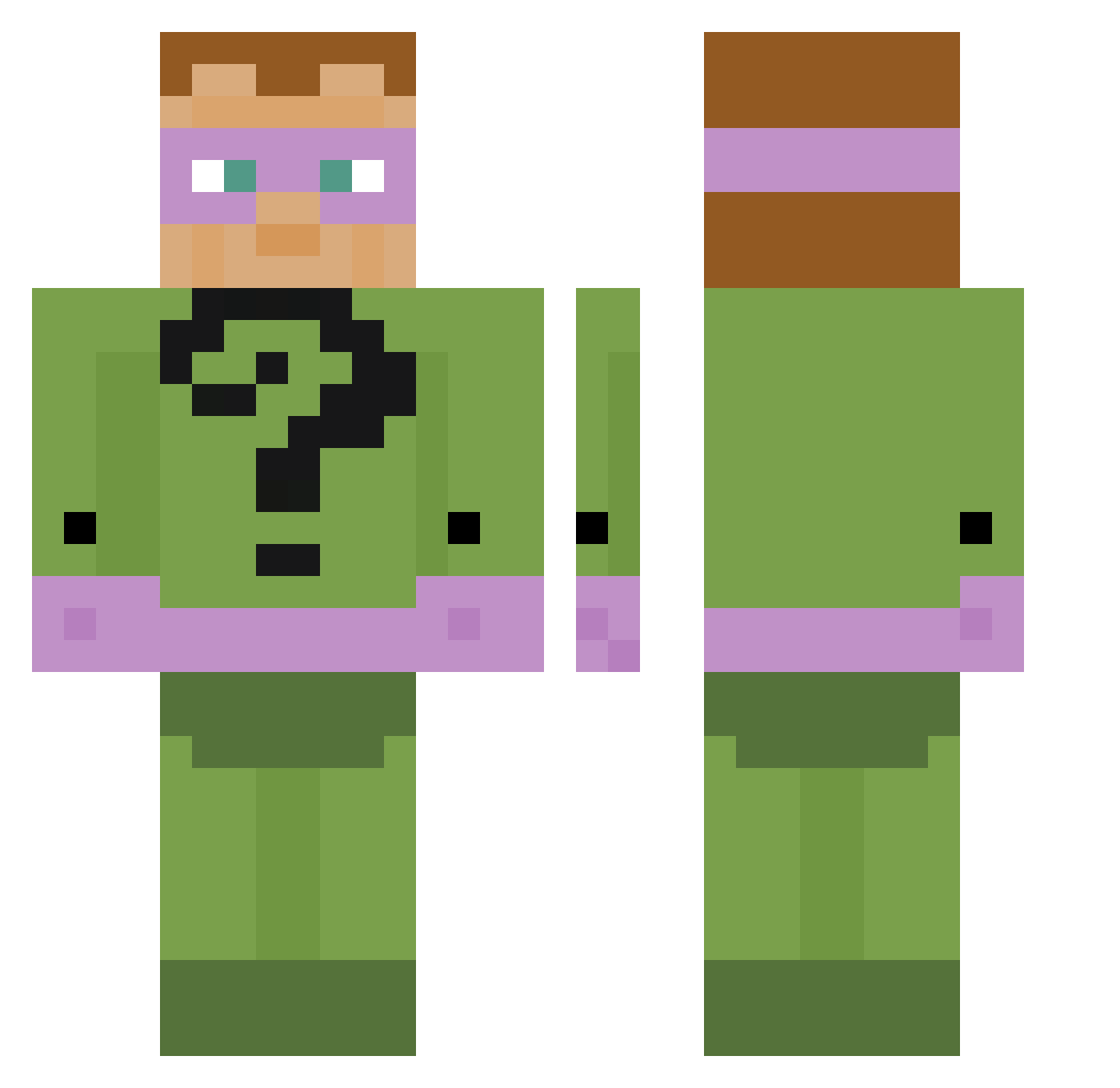 Caroj75 Minecraft skin, front and back view