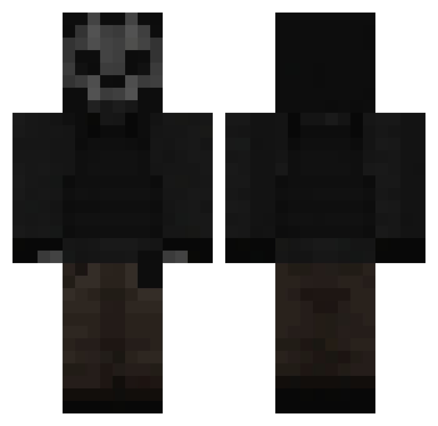 Modelwarrior26 Minecraft skin, front and back view