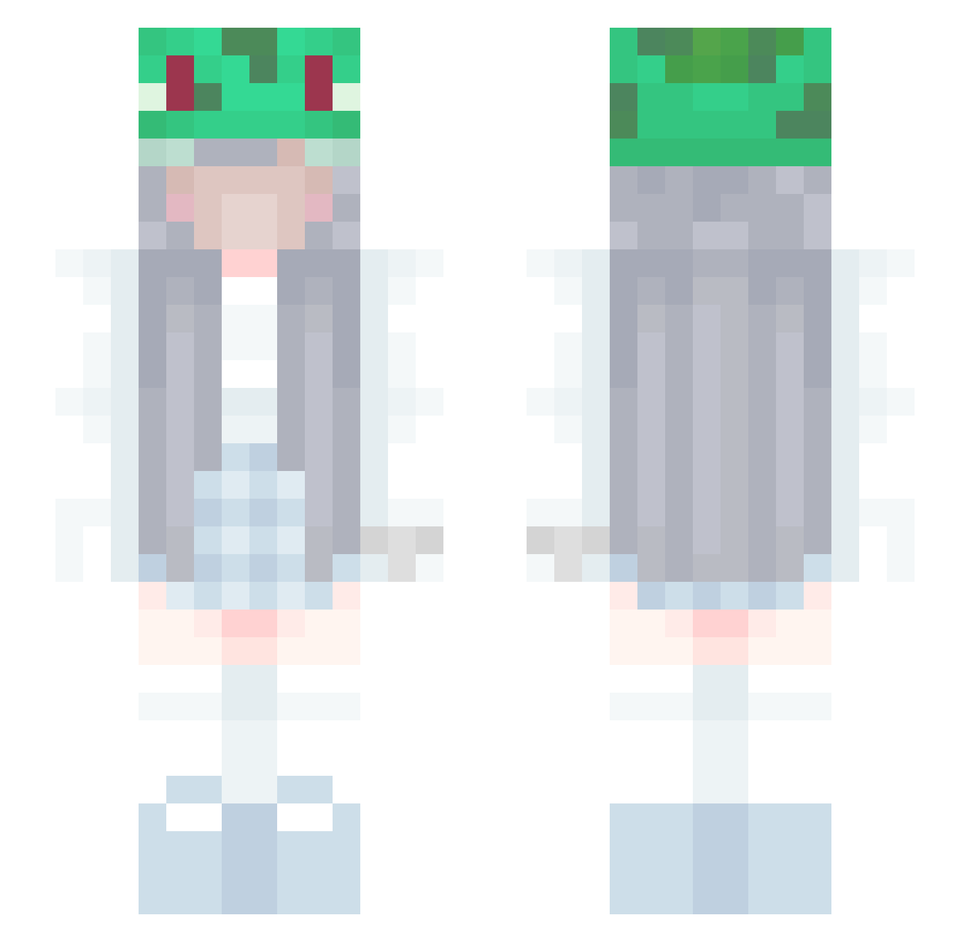 Knuffisam Minecraft skin, front and back view