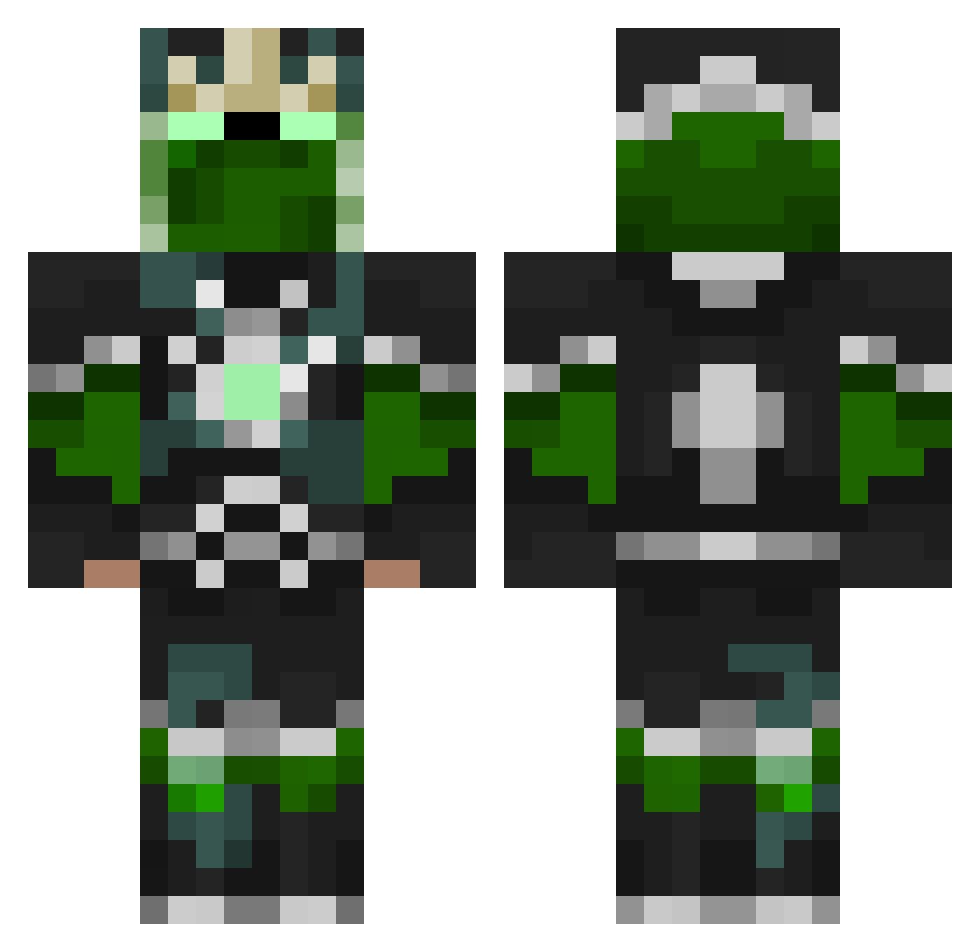 Huromako Minecraft skin, front and back view
