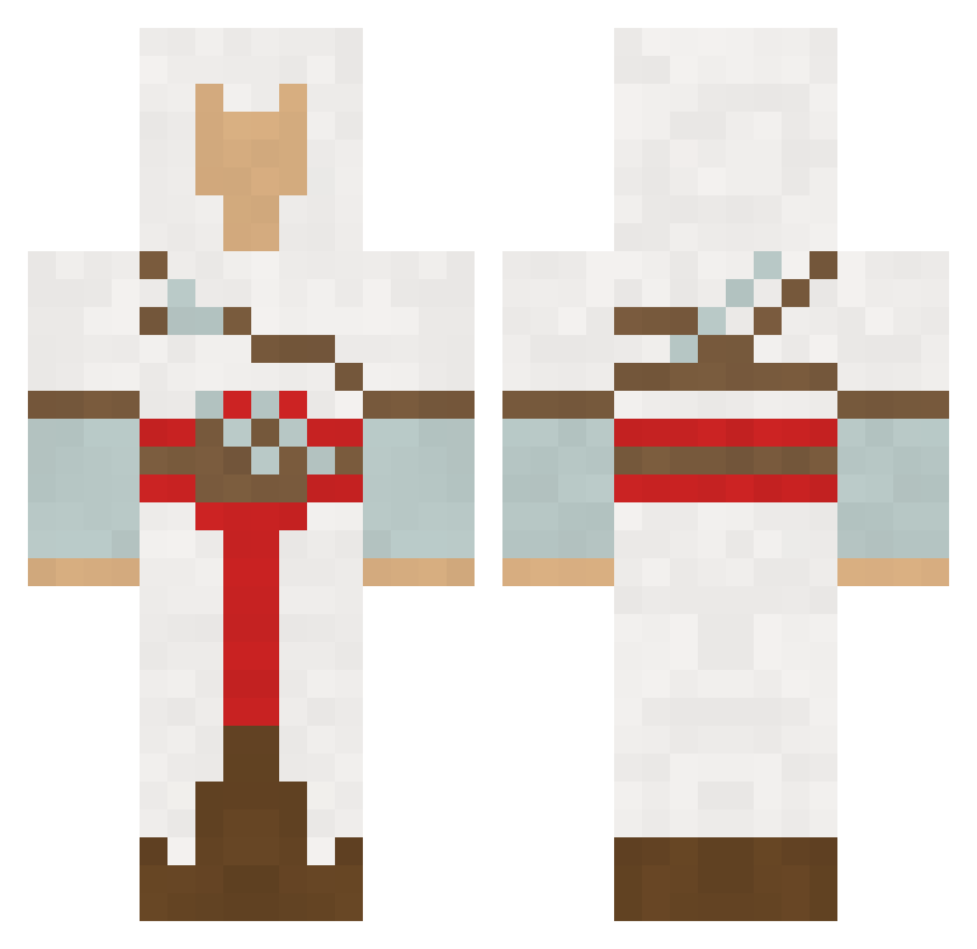 Lectured Minecraft skin, front and back view