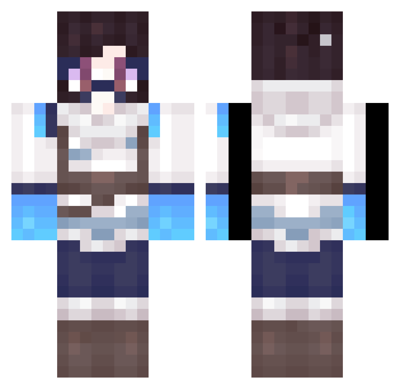 Oba Minecraft skin, front and back view