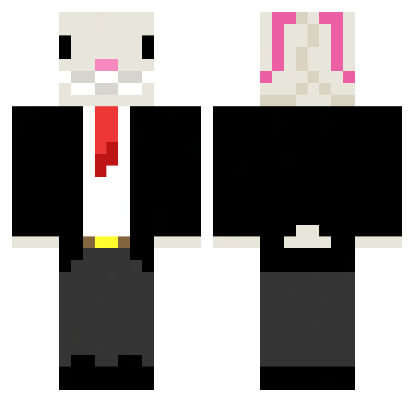 DarkNorix1 Minecraft skin, front and back view