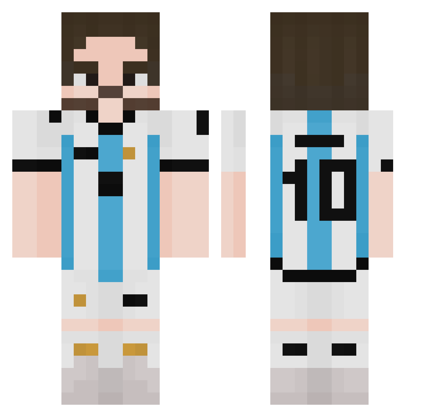 Nanooi Minecraft skin, front and back view