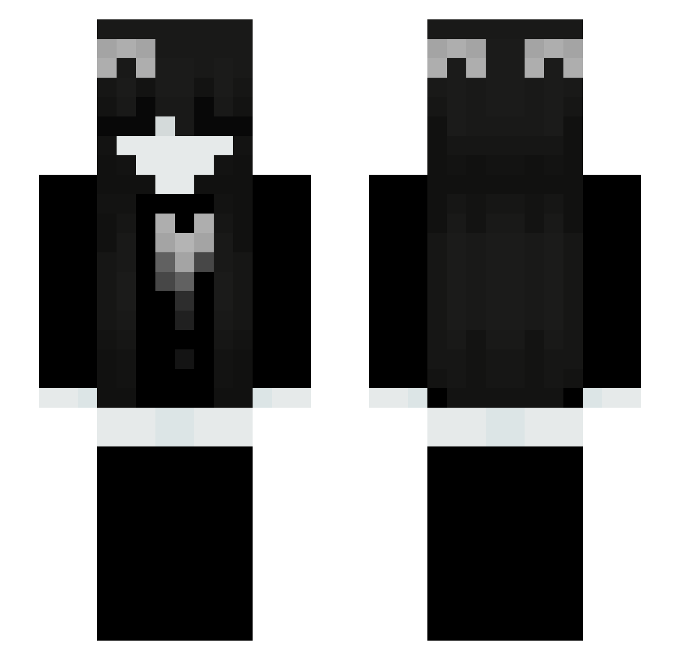 _1aw Minecraft skin, front and back view
