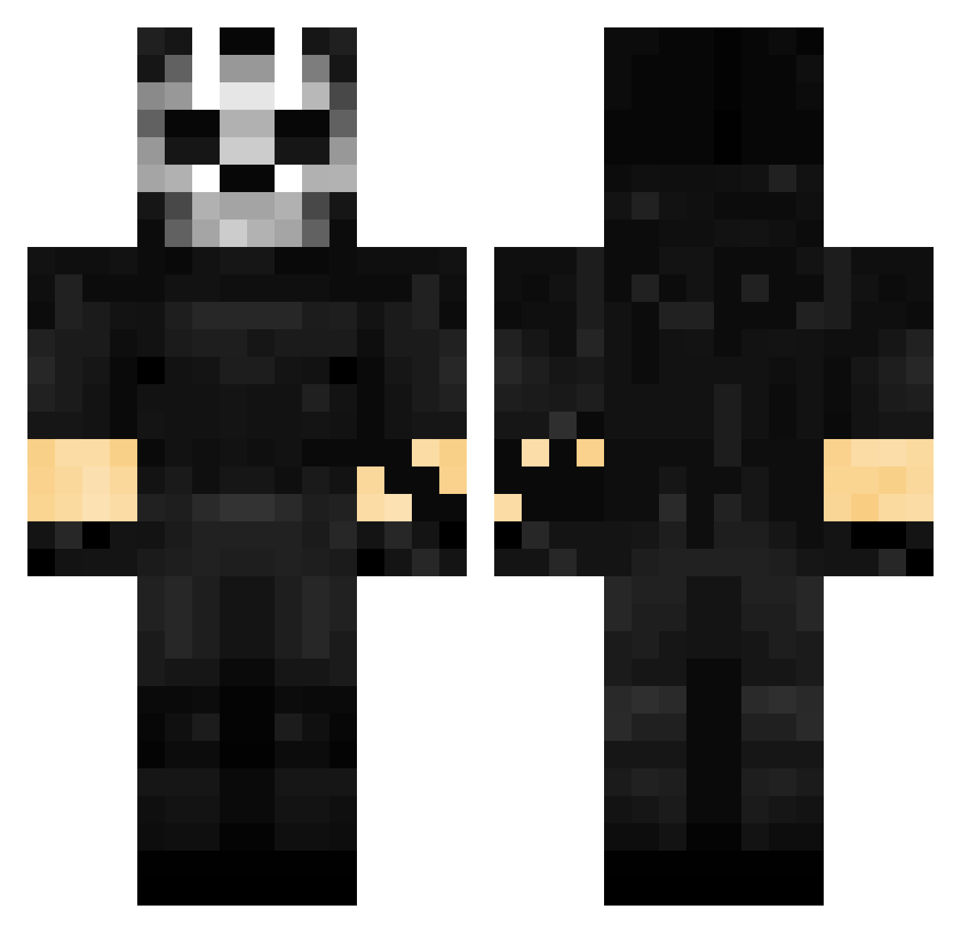 EnergyPunk Minecraft skin, front and back view