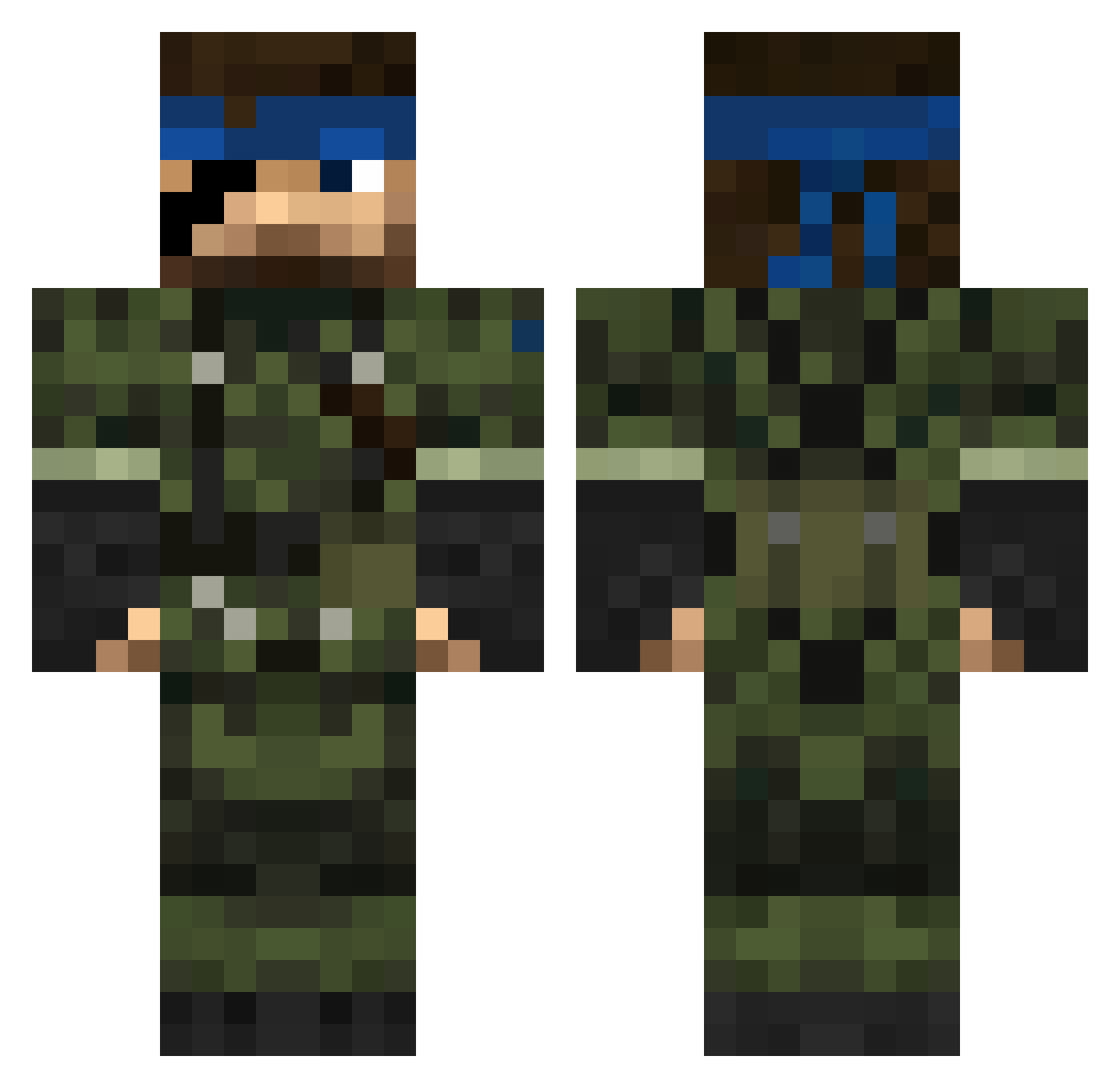 Carlsjsjs Minecraft skin, front and back view