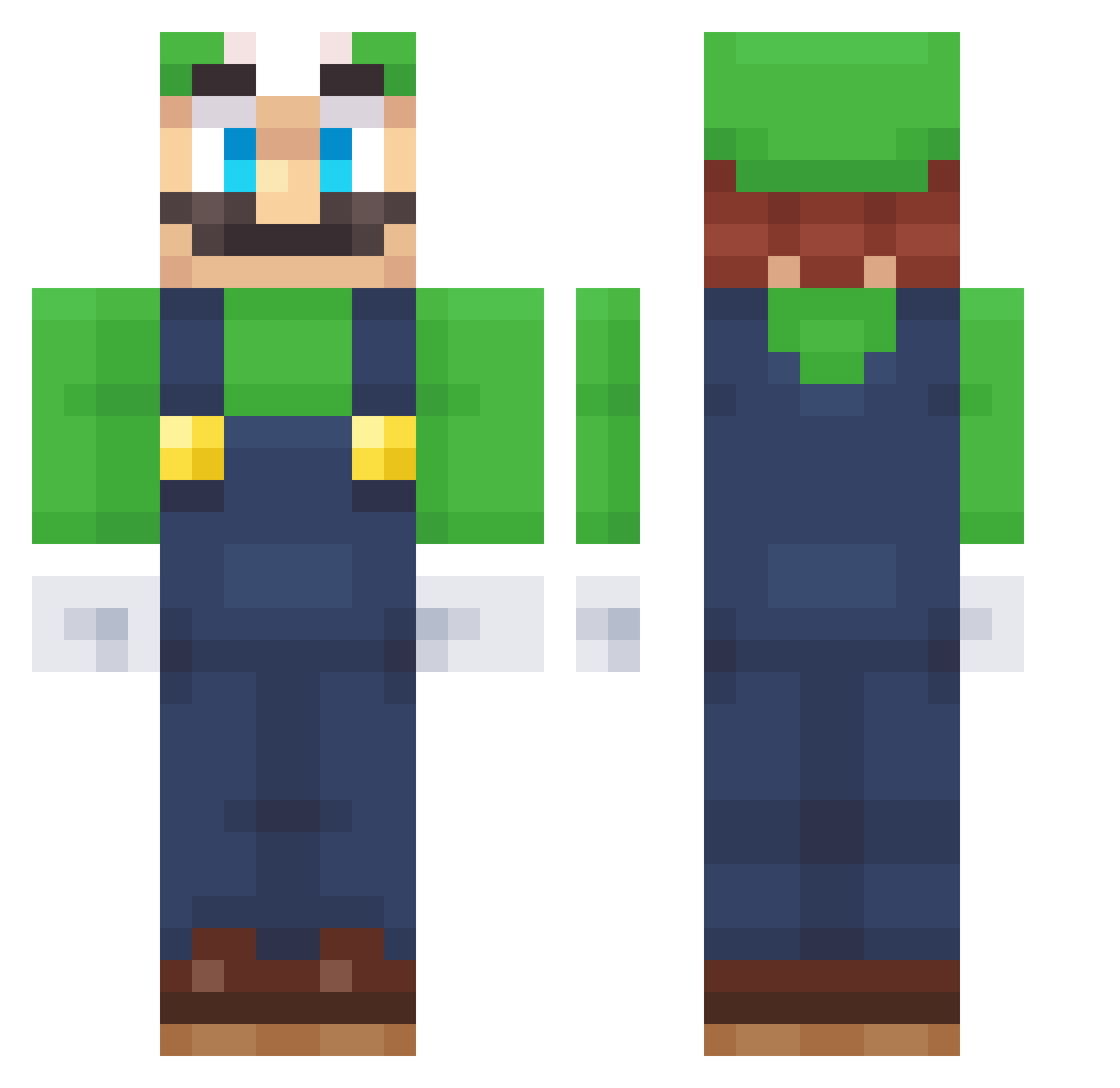 Soosickle Minecraft skin, front and back view