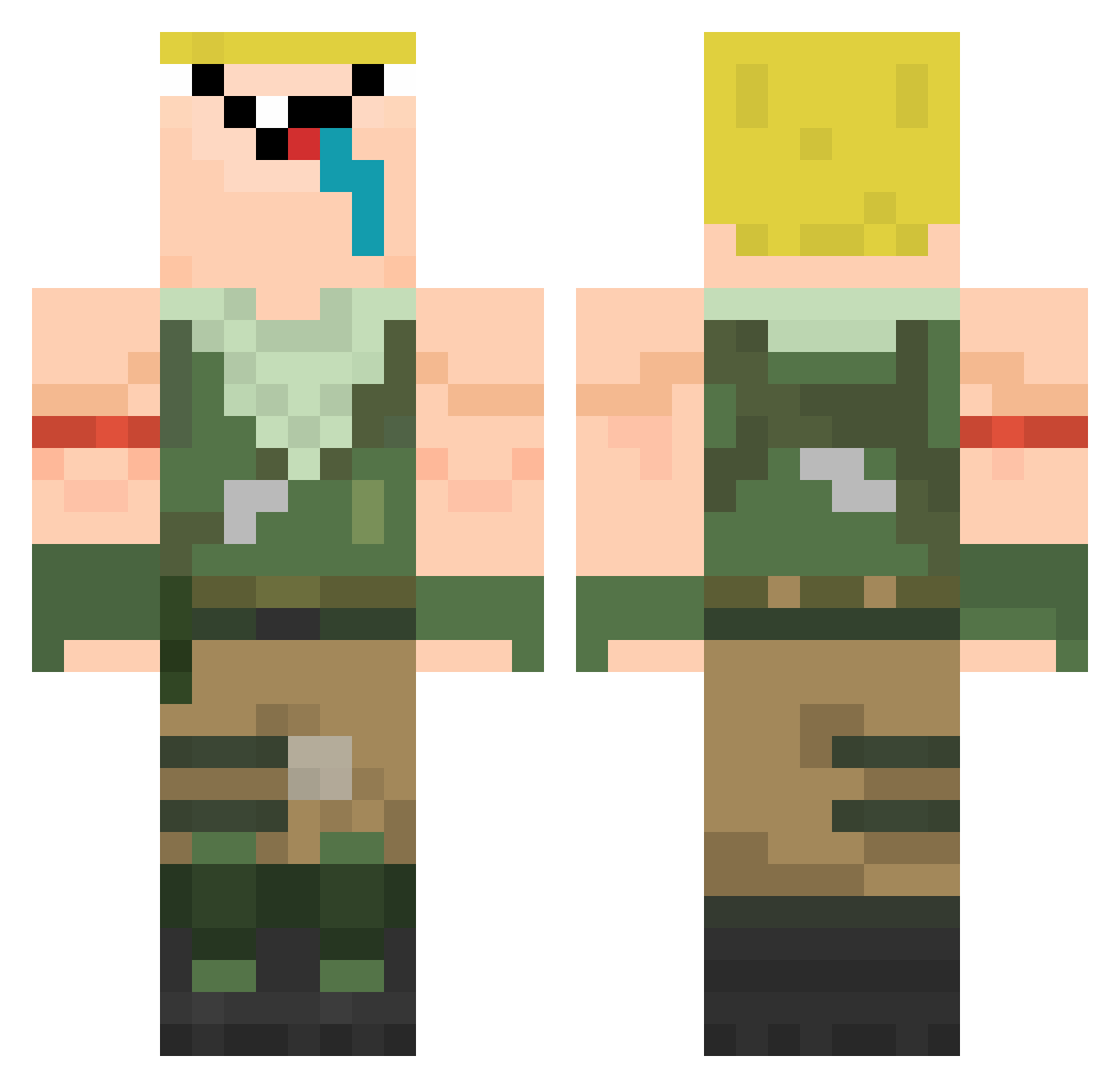 Kyngz Minecraft skin, front and back view