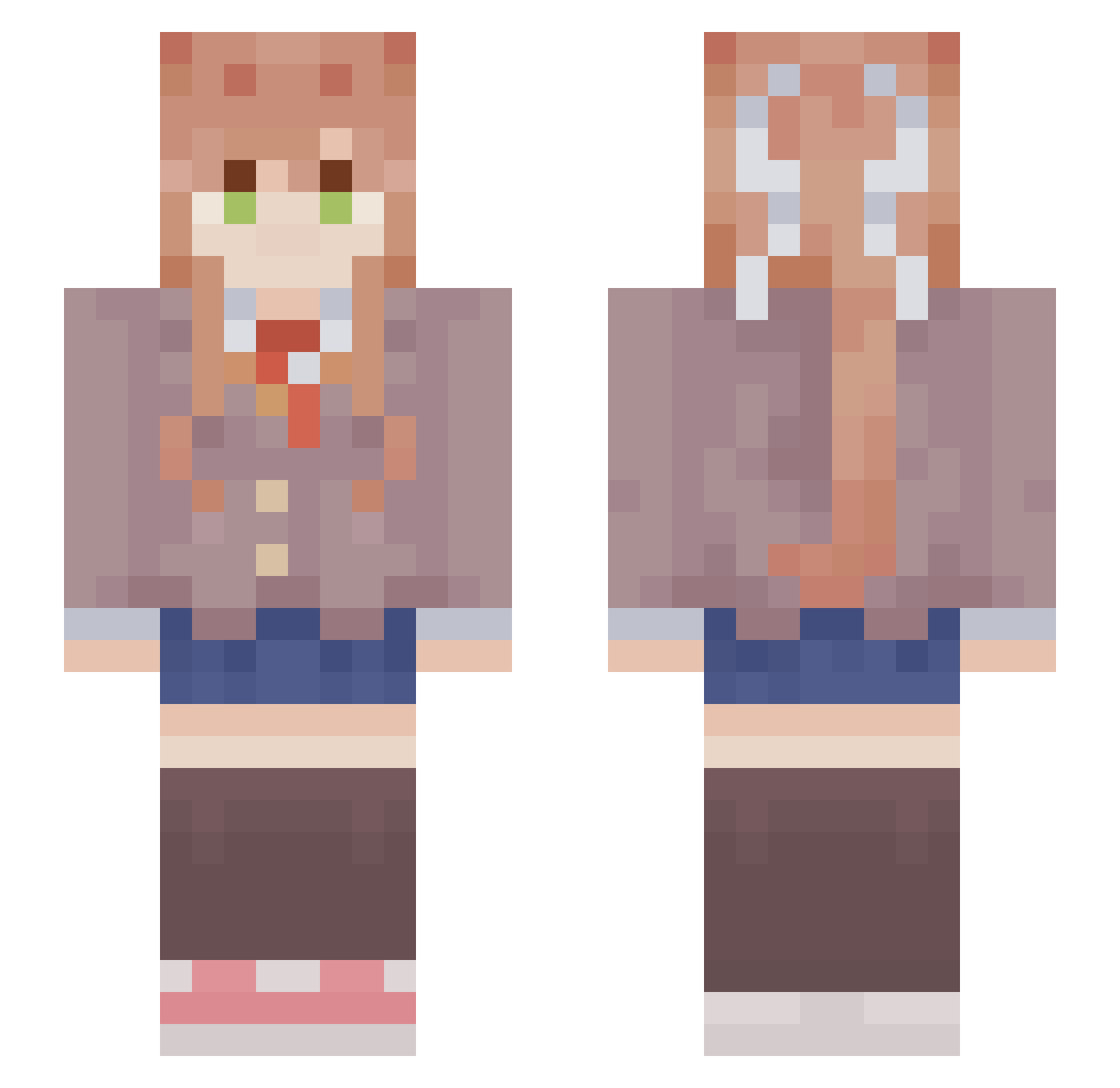 LieutenantNist Minecraft skin, front and back view