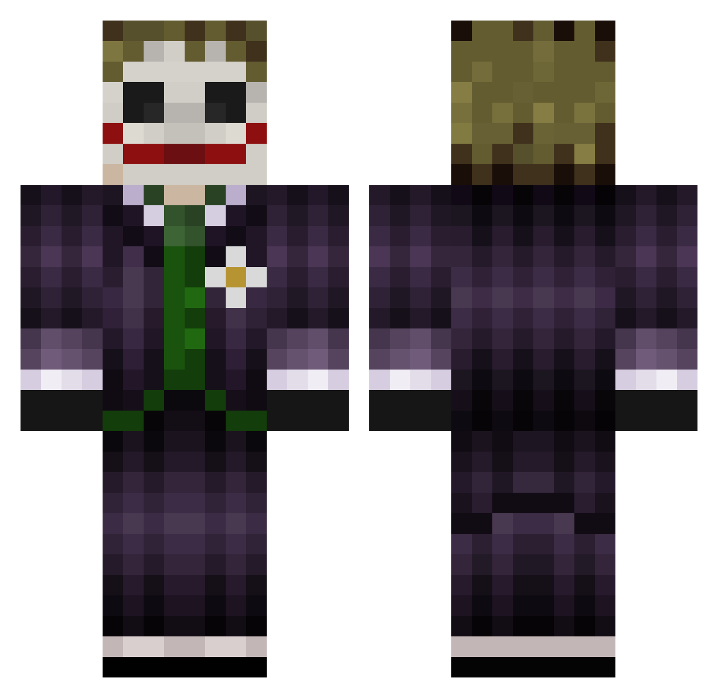 Moxies Minecraft skin, front and back view