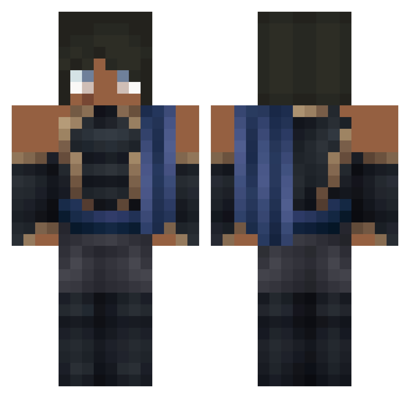 JunePix Minecraft skin, front and back view