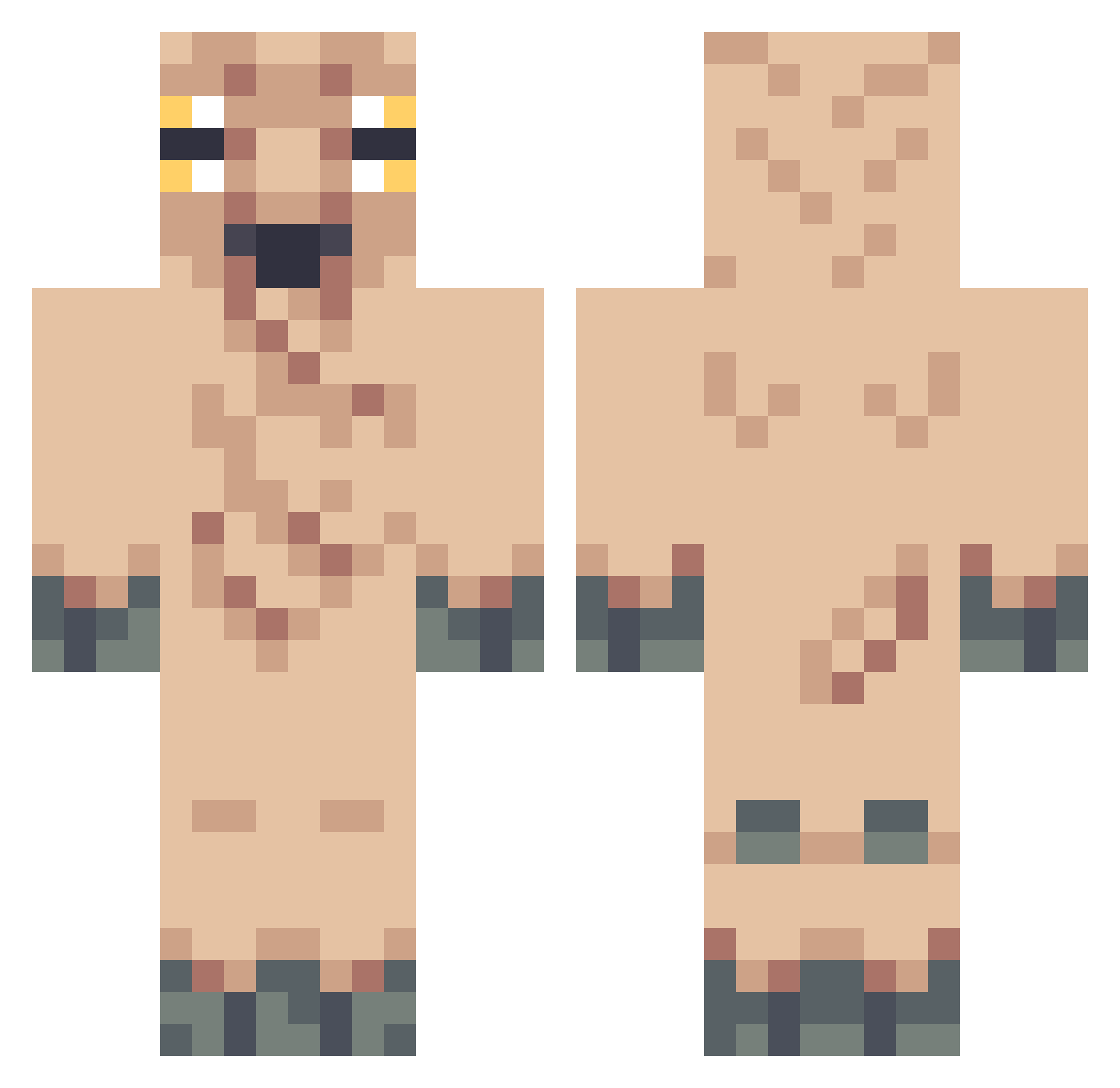 Incognitoboy Minecraft skin, front and back view