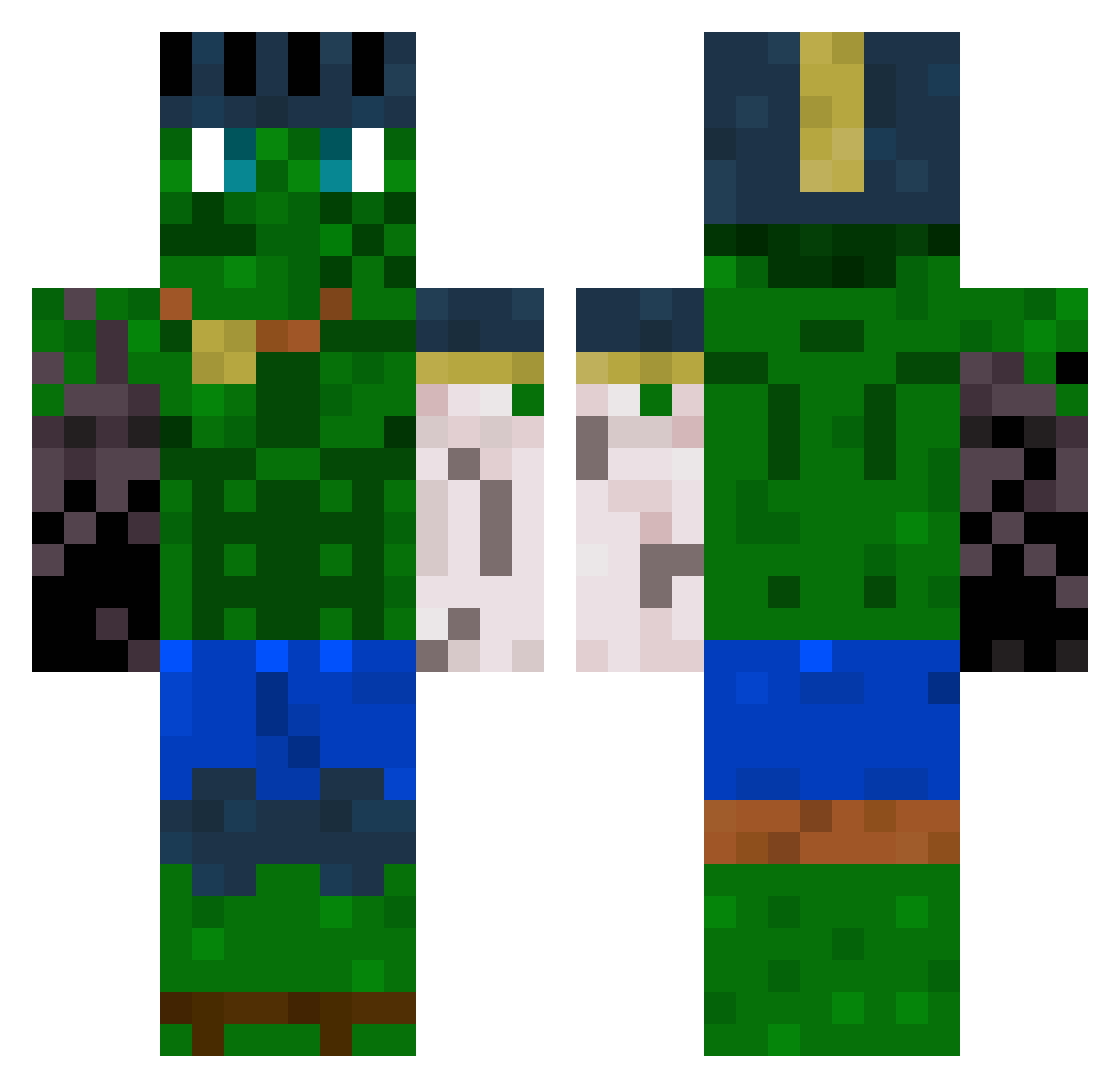 Hyzard Minecraft skin, front and back view