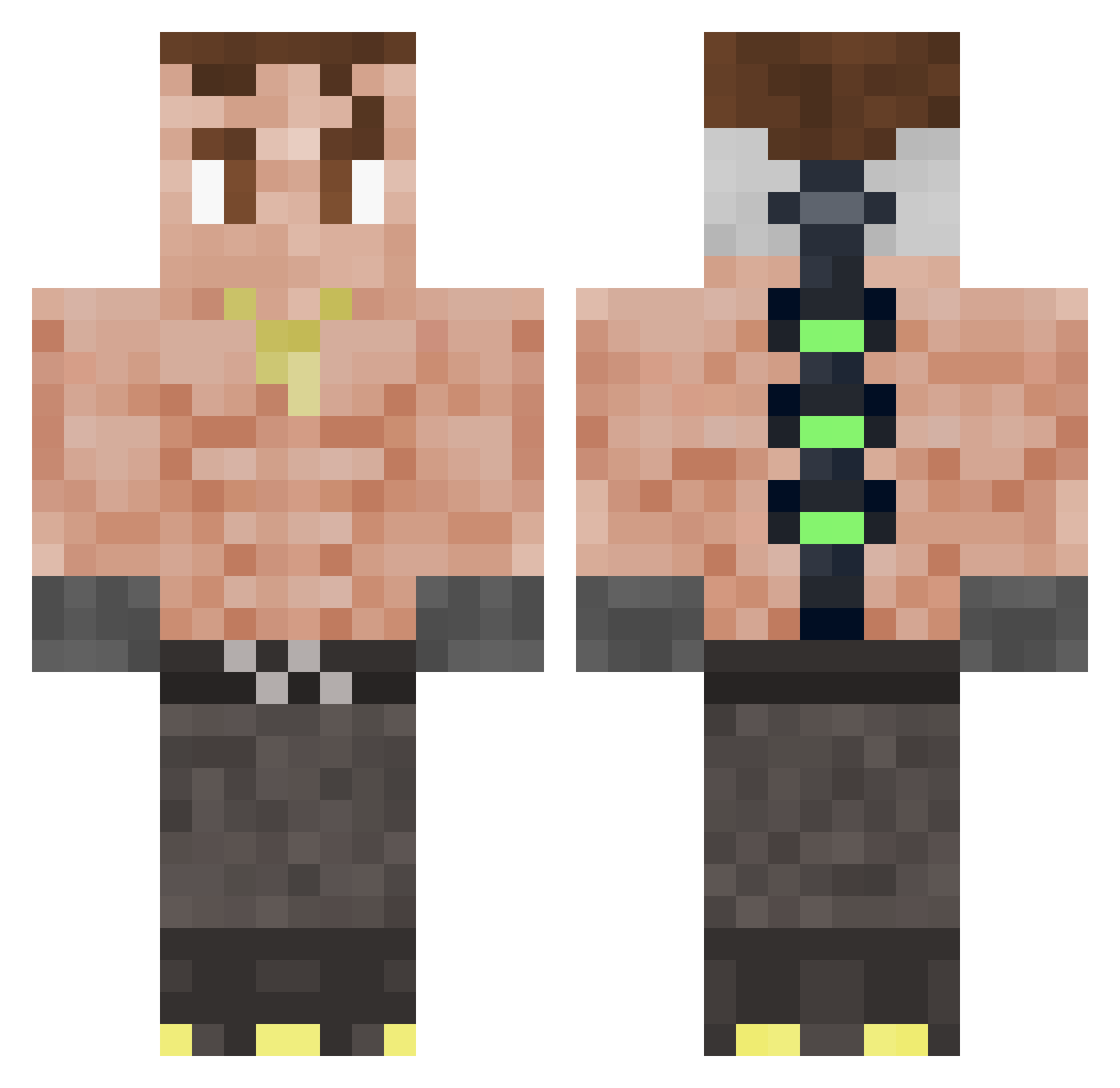 Stickle11 Minecraft skin, front and back view
