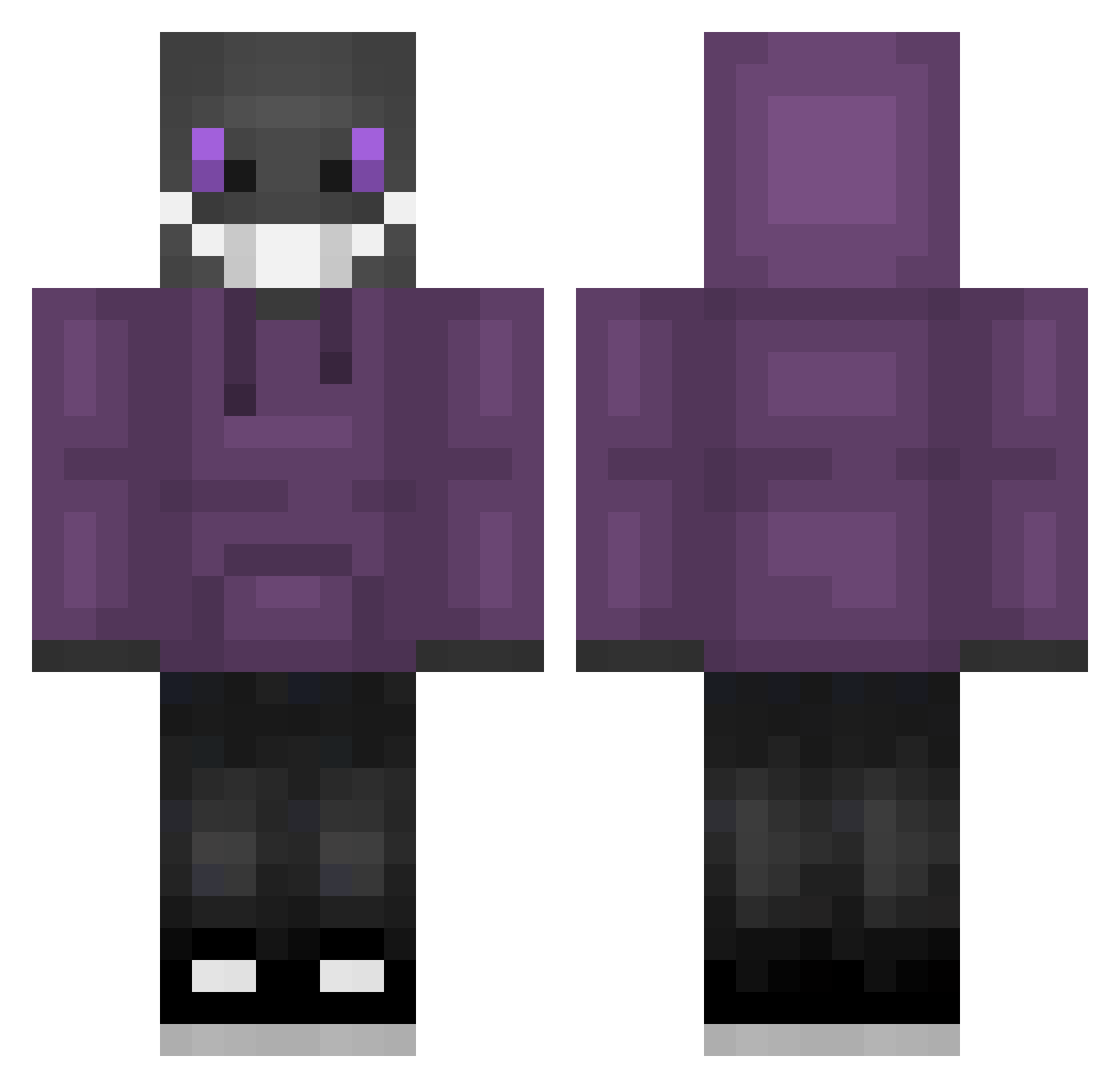 shaunter Minecraft skin, front and back view