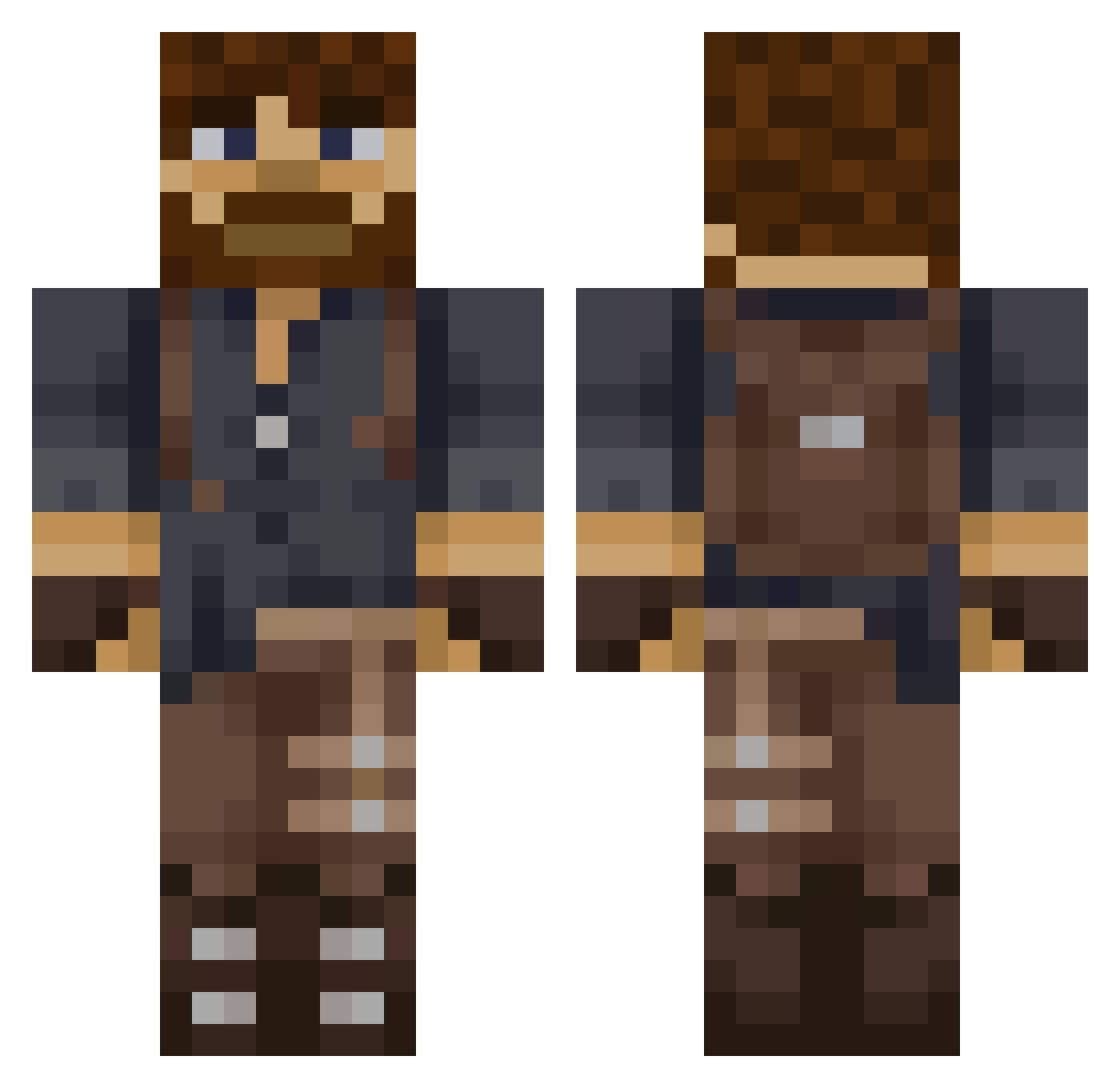 Ludo22 Minecraft skin, front and back view