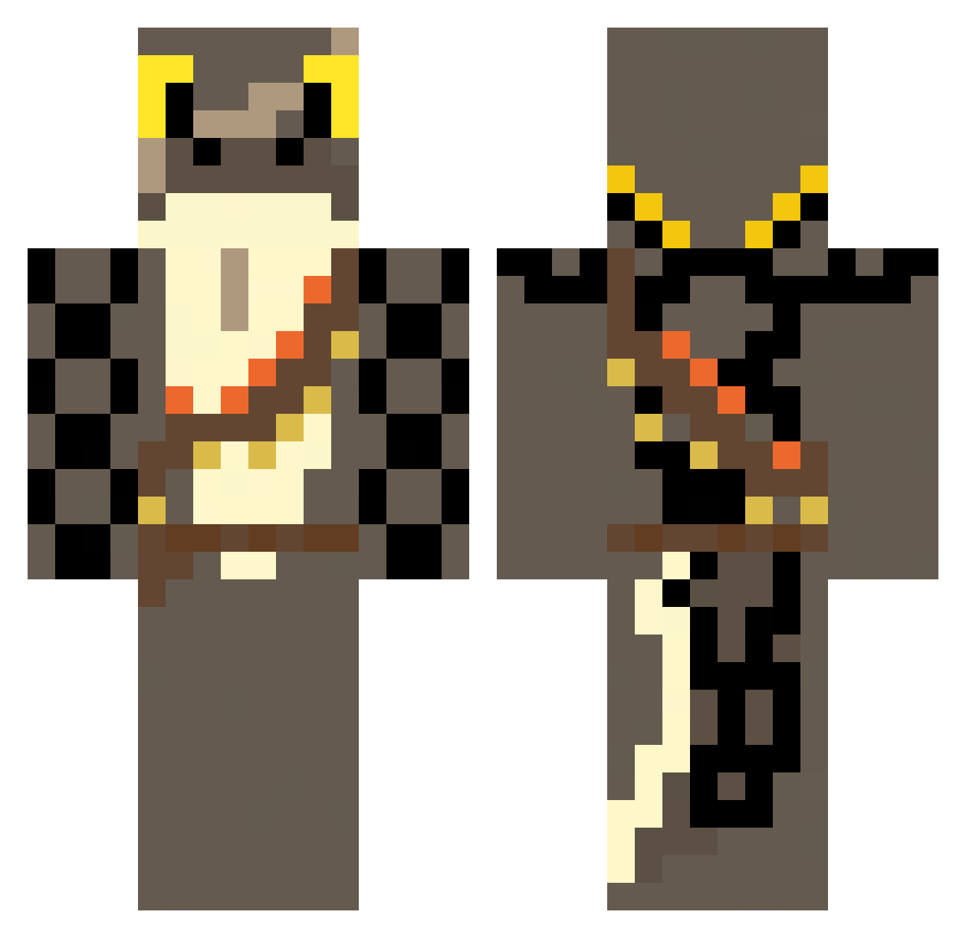 goku542 Minecraft skin, front and back view