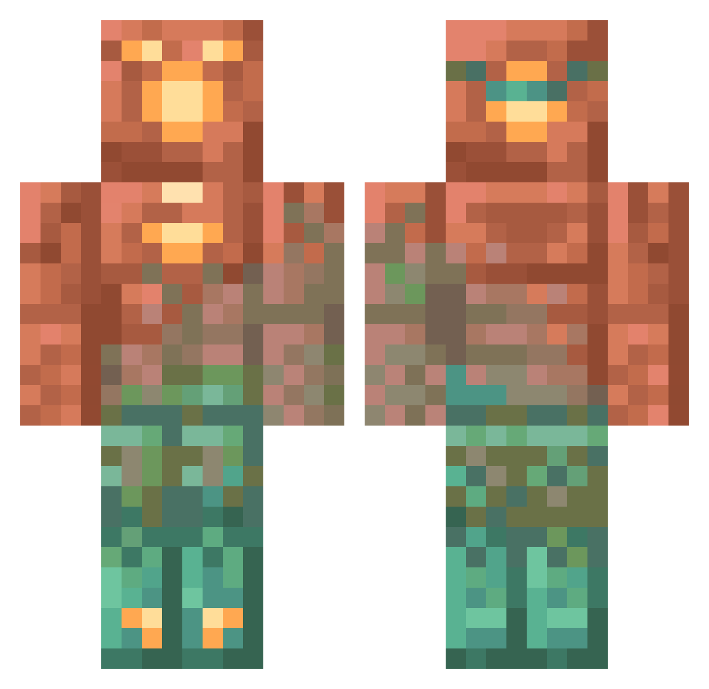novinasion Minecraft skin, front and back view