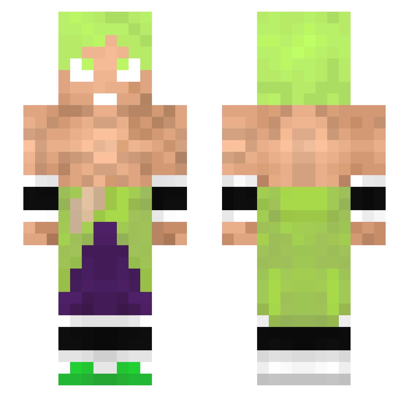 Hellyoss Minecraft skin, front and back view
