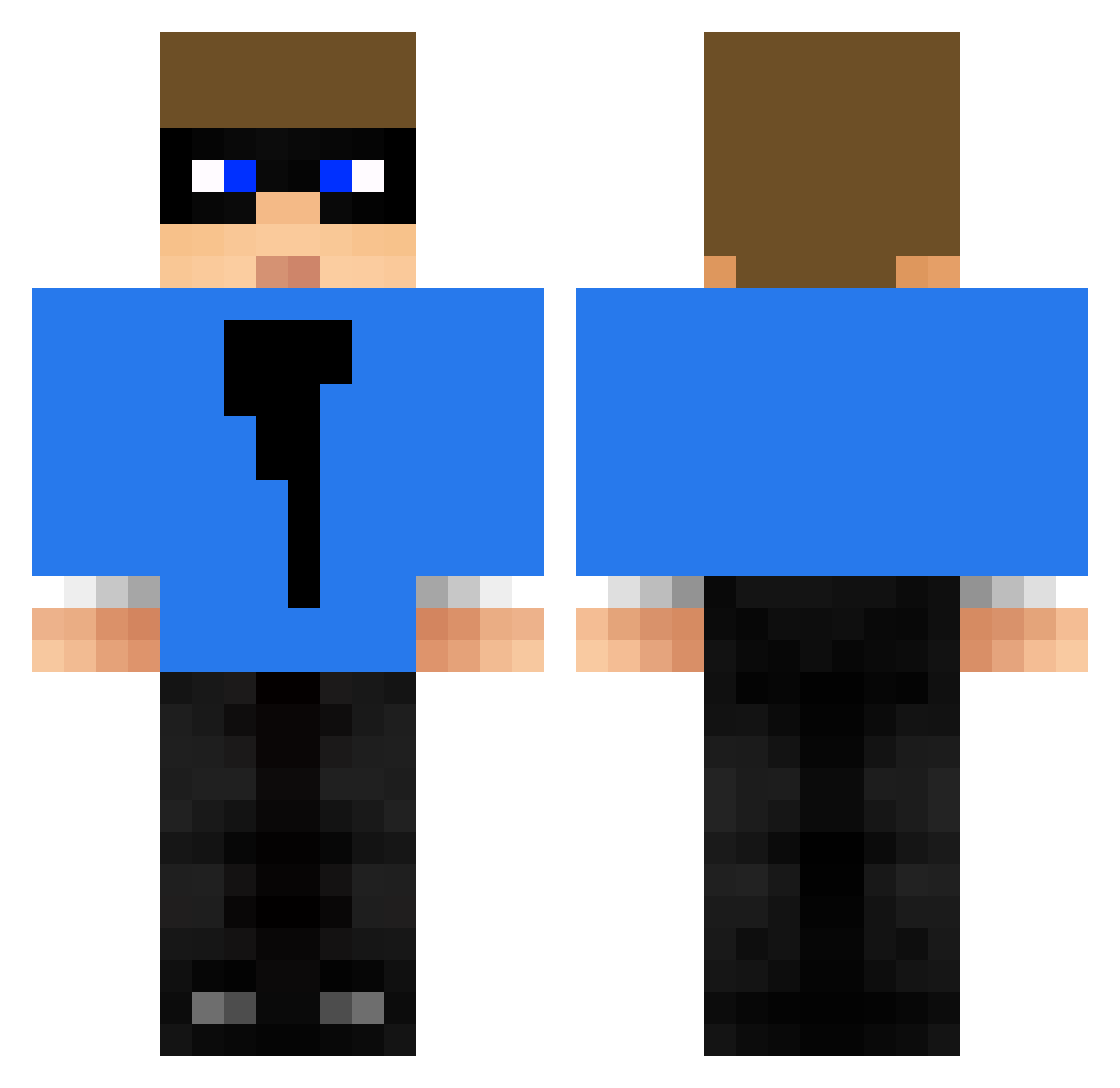 Regularity Minecraft skin, front and back view