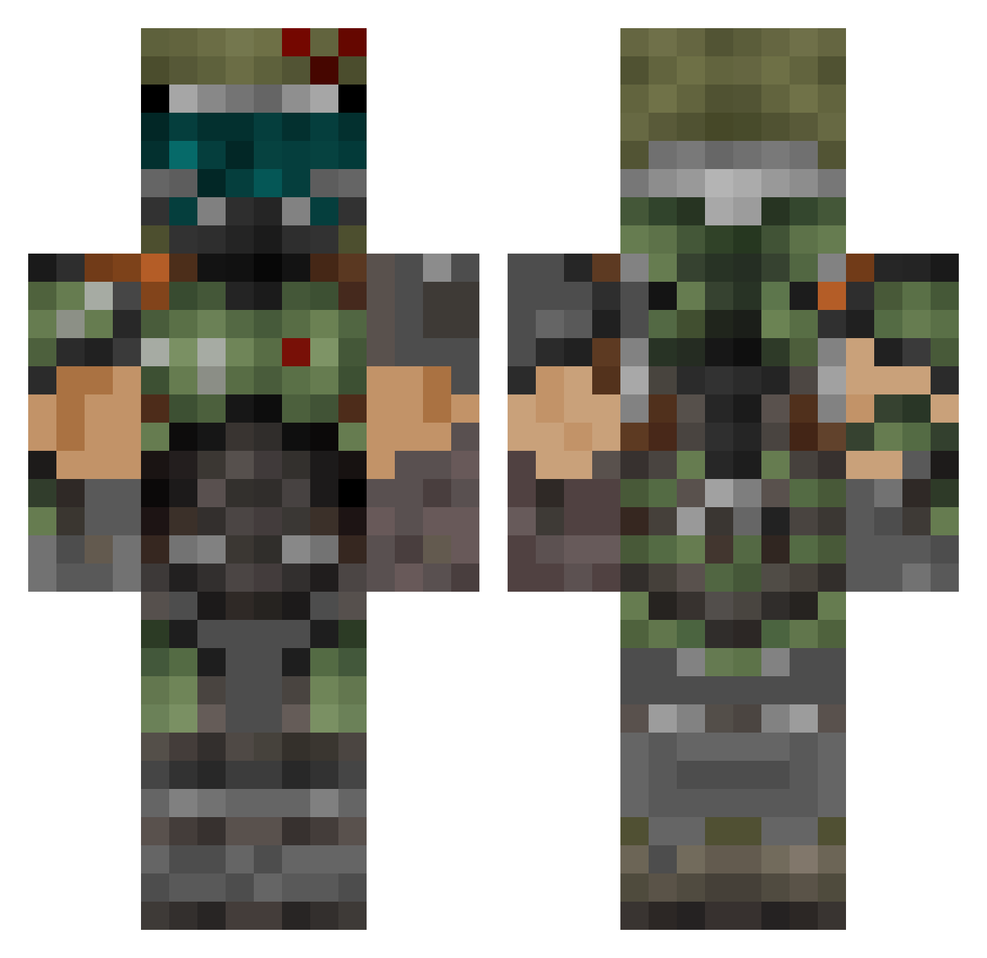 CaptnRotbart Minecraft skin, front and back view